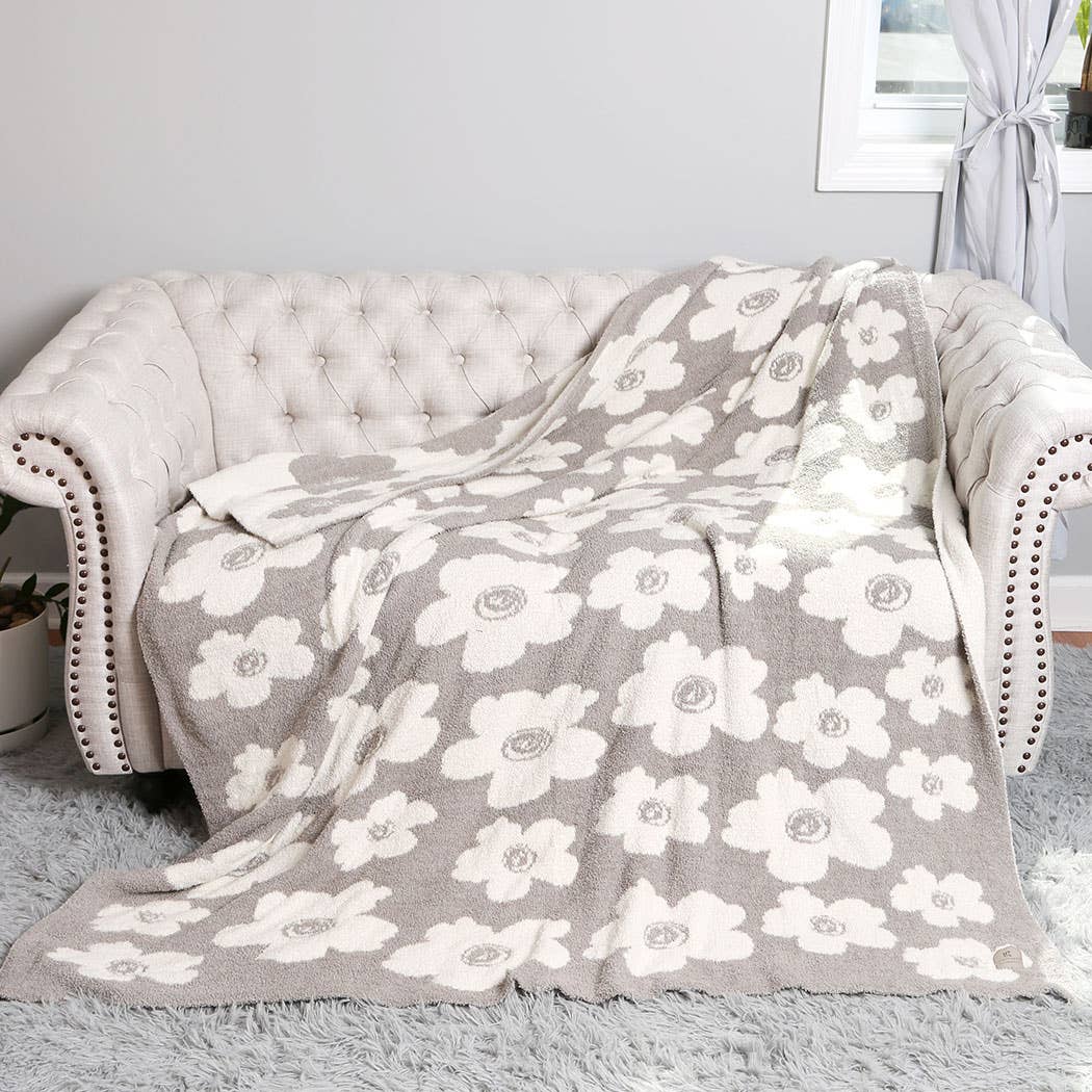 Daisy Flower Pattern Luxury Soft Throw Blanket