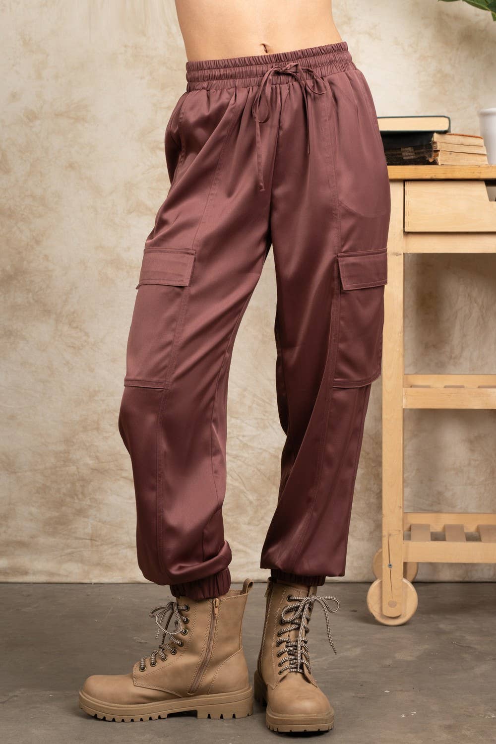 Satin Cargo Jogger