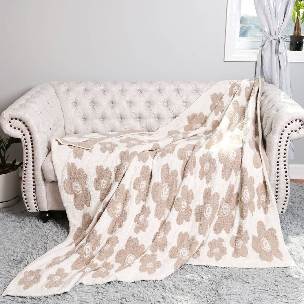 Daisy Flower Pattern Luxury Soft Throw Blanket