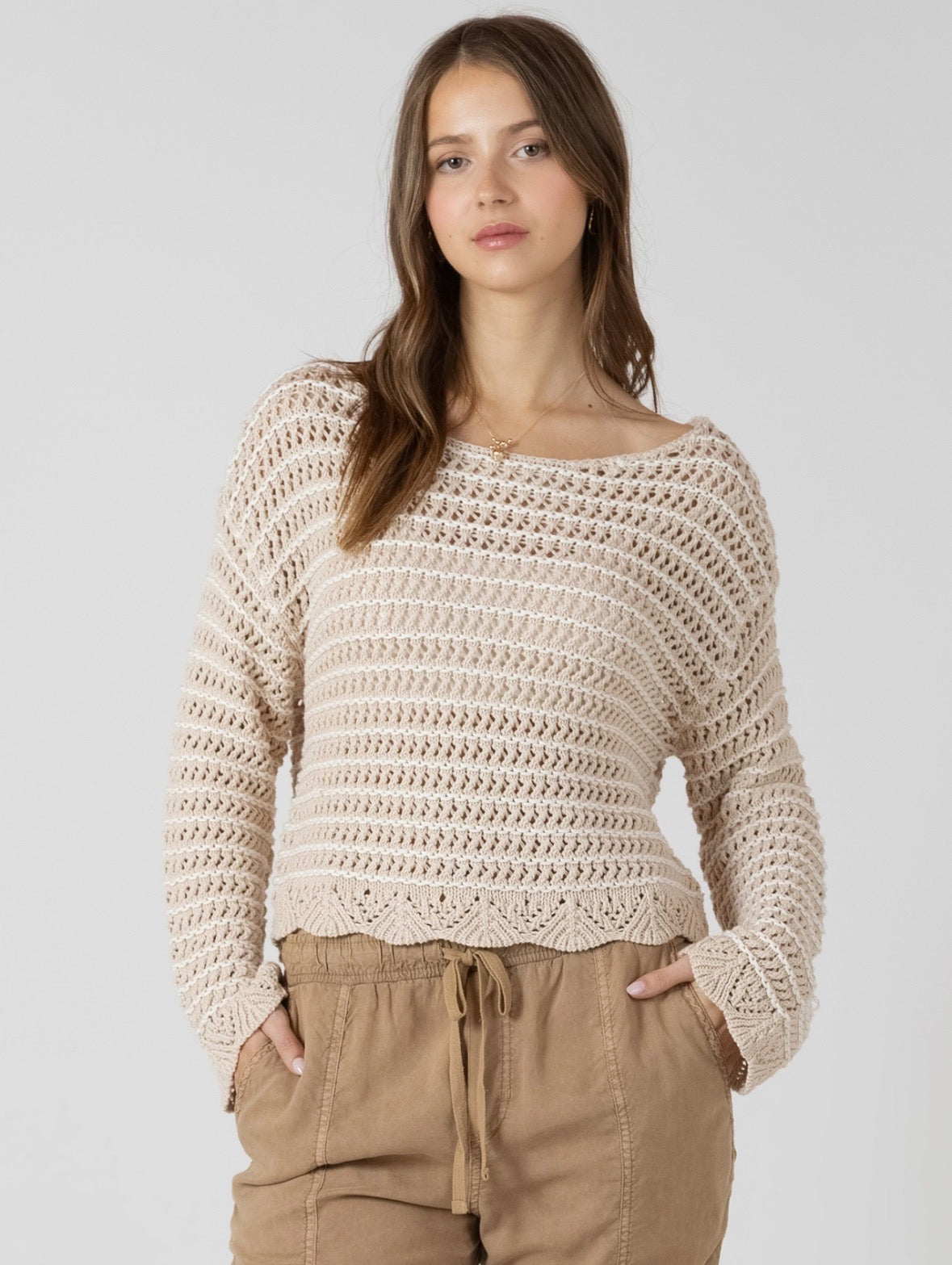 Scalloped Hem Sweater