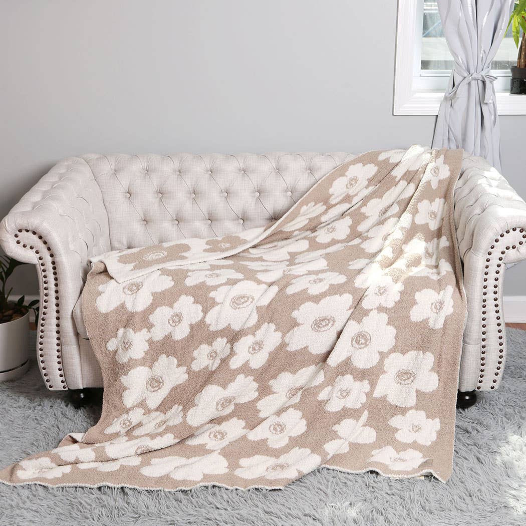 Daisy Flower Pattern Luxury Soft Throw Blanket