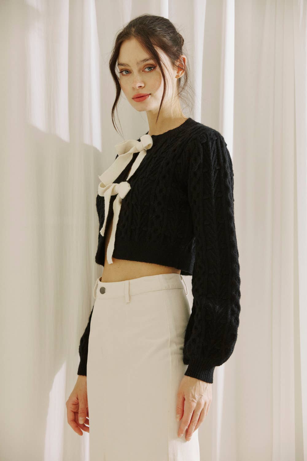 Take a Bow Cable Knit Cardi