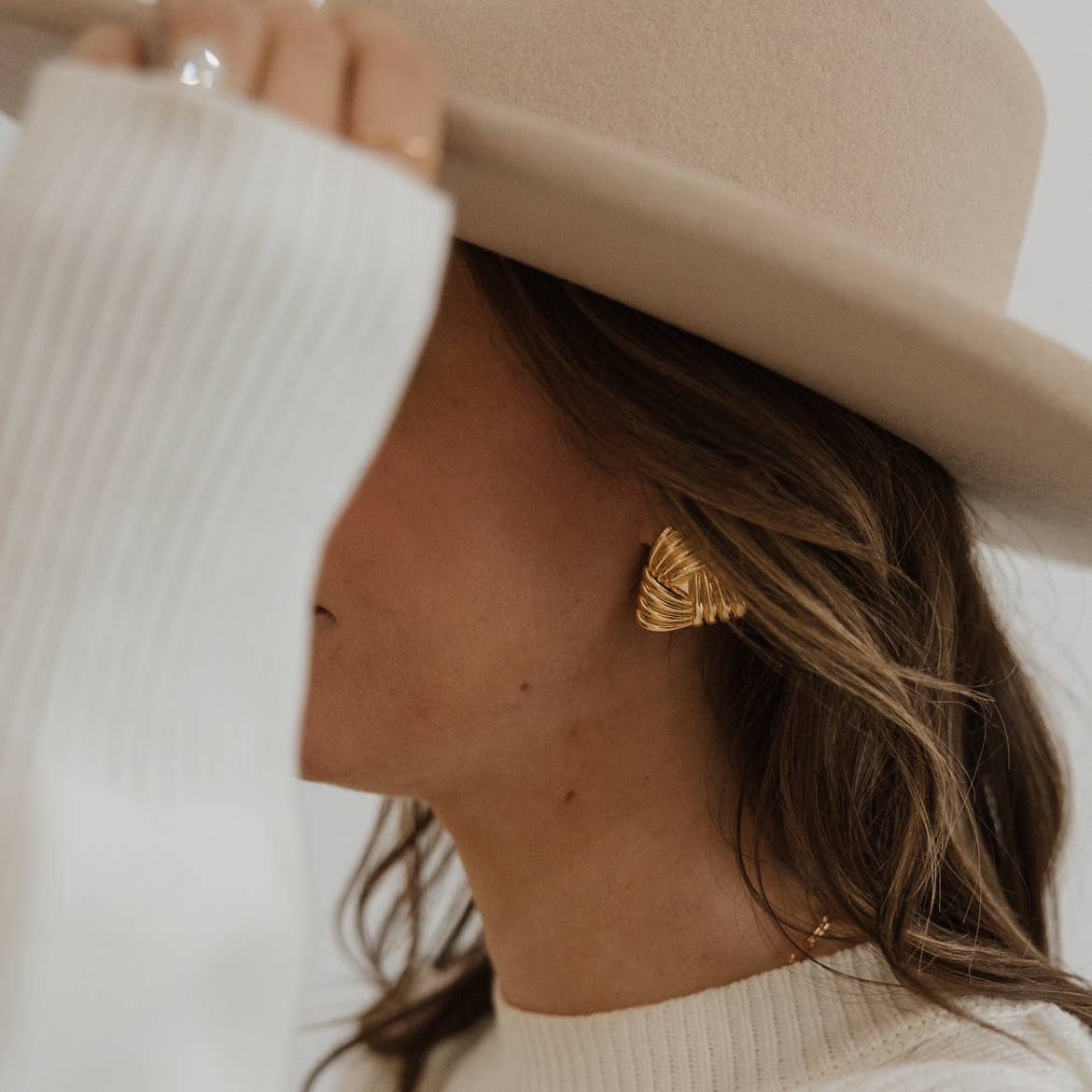 Knox Textured Triangle Knot Studs