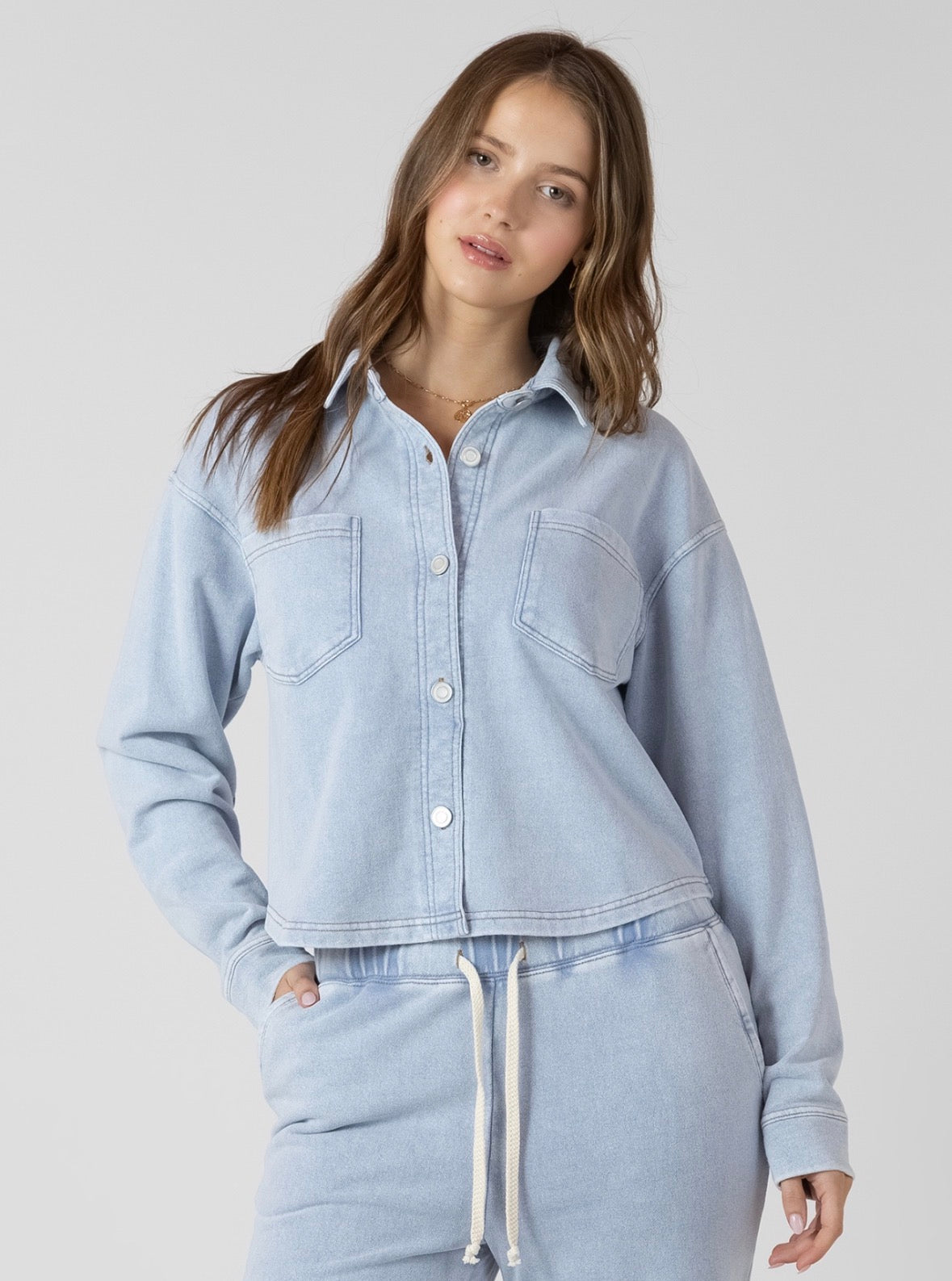 Cropped Knit Overshirt