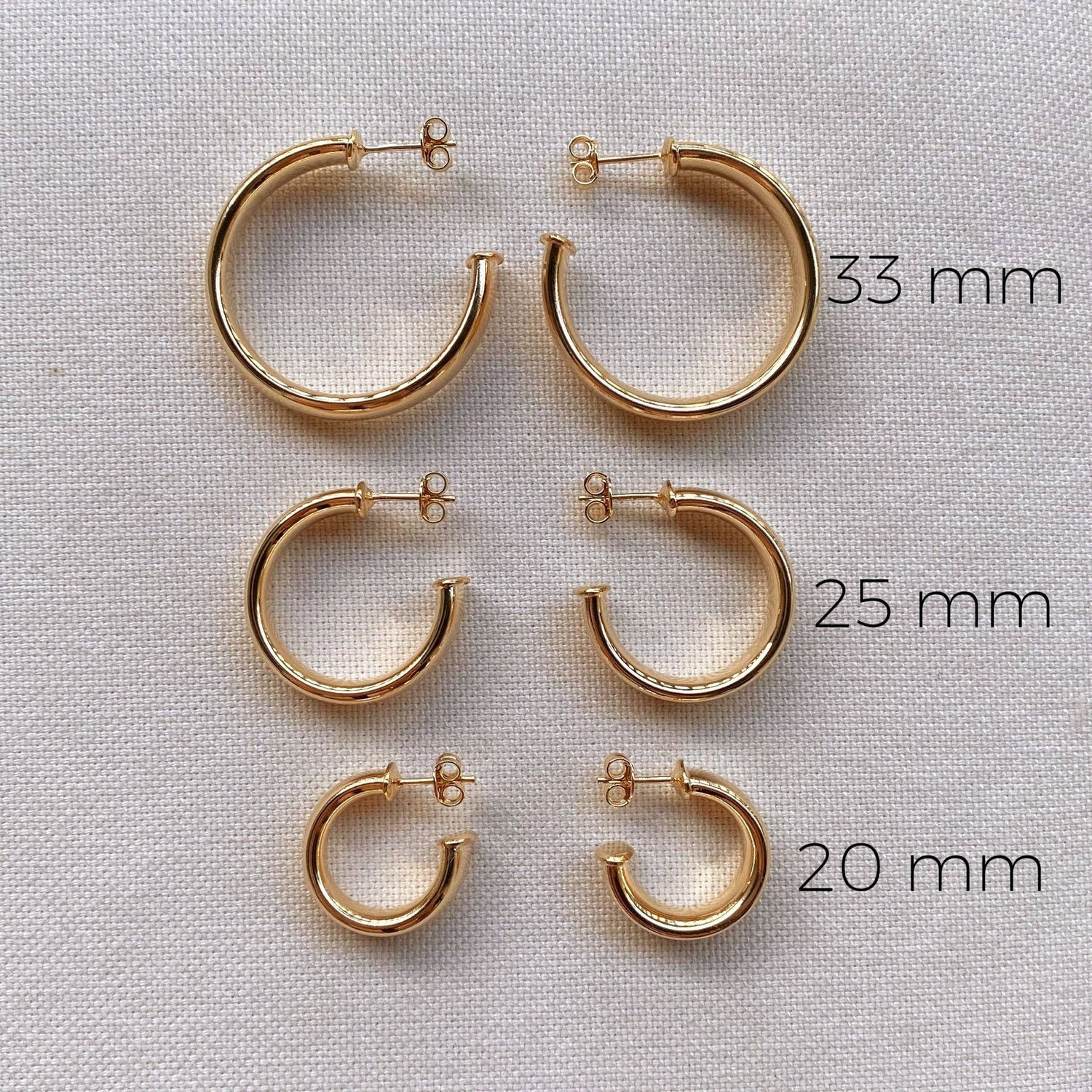 18k Gold Filled C Hoop: 25mm