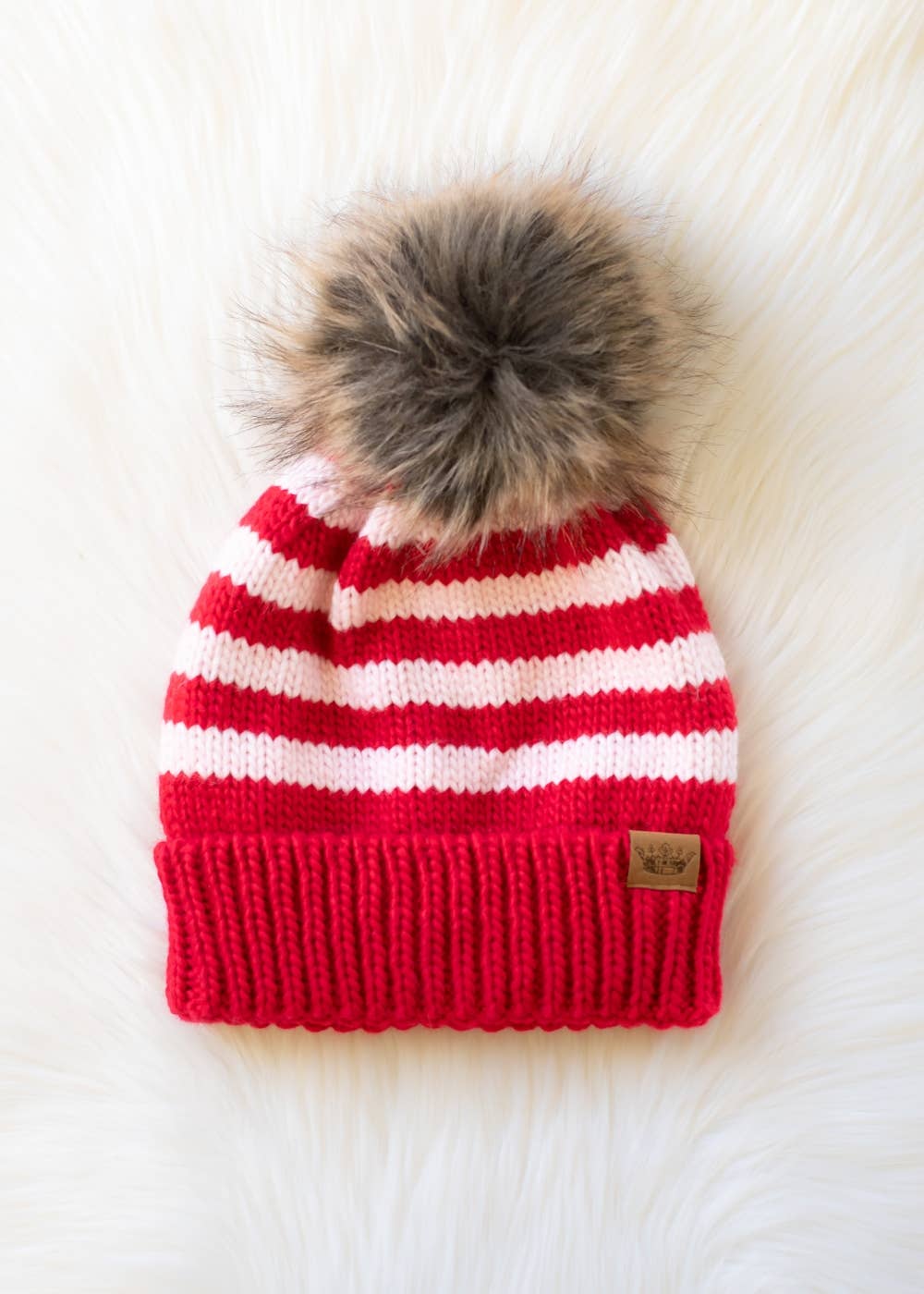 Striped Pom Hat