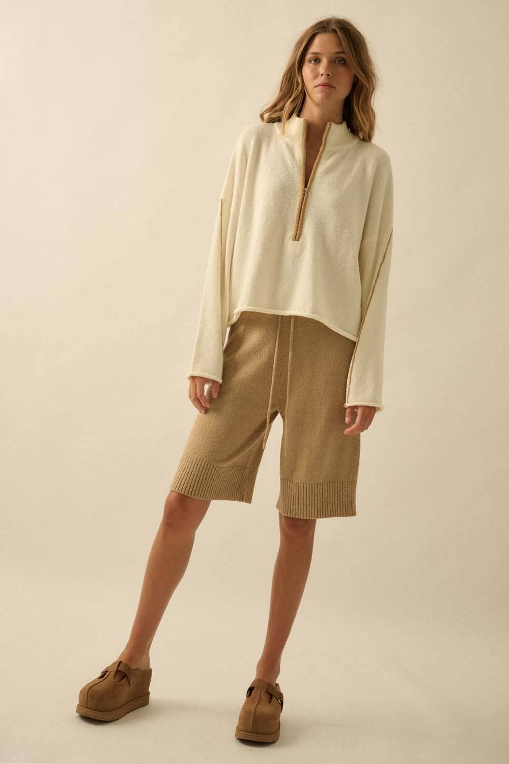 Textured Knit Half-Zip
