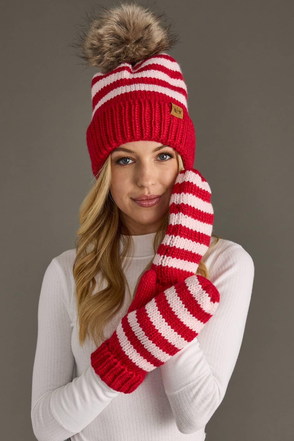 Striped Pom Hat