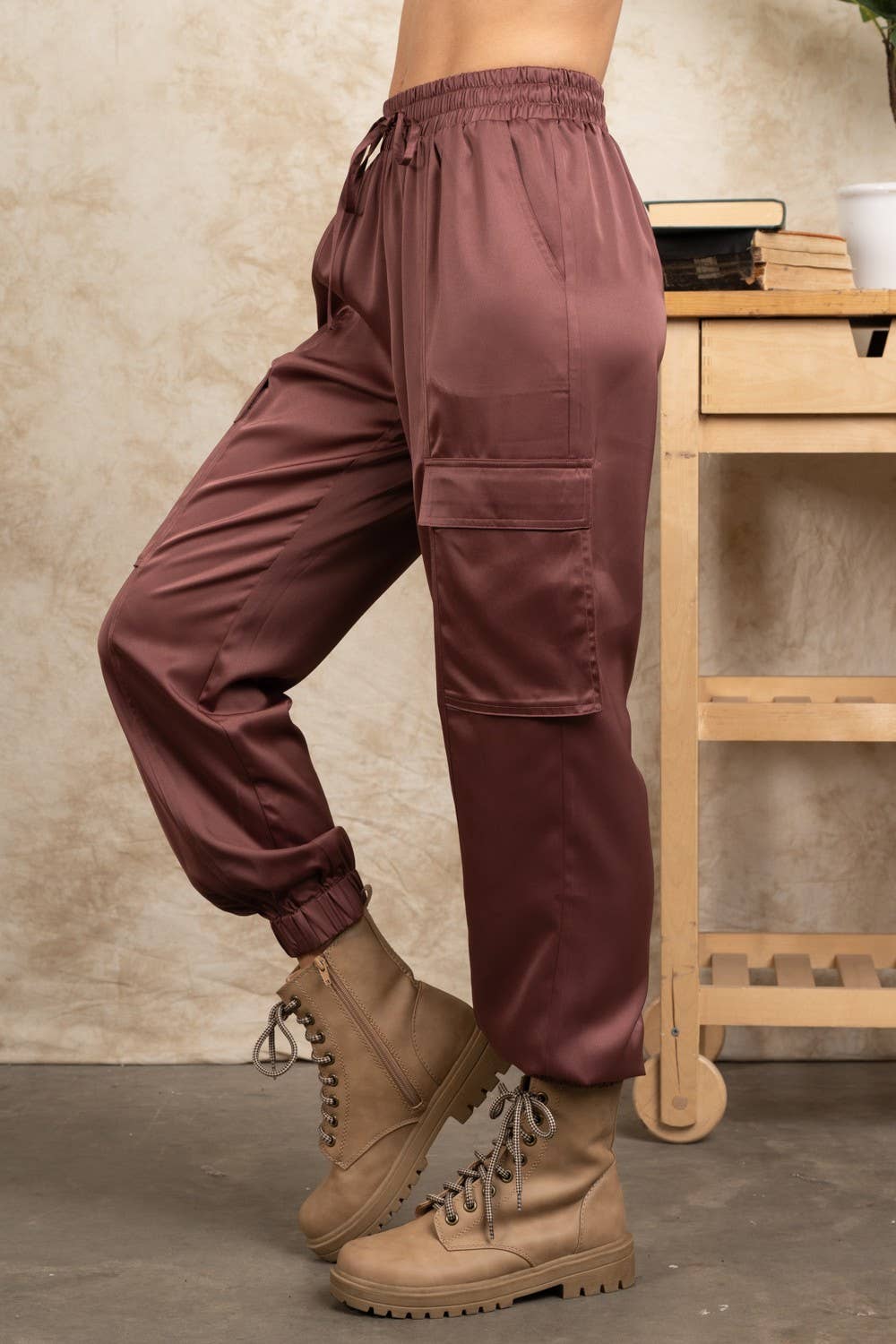 Satin Cargo Jogger