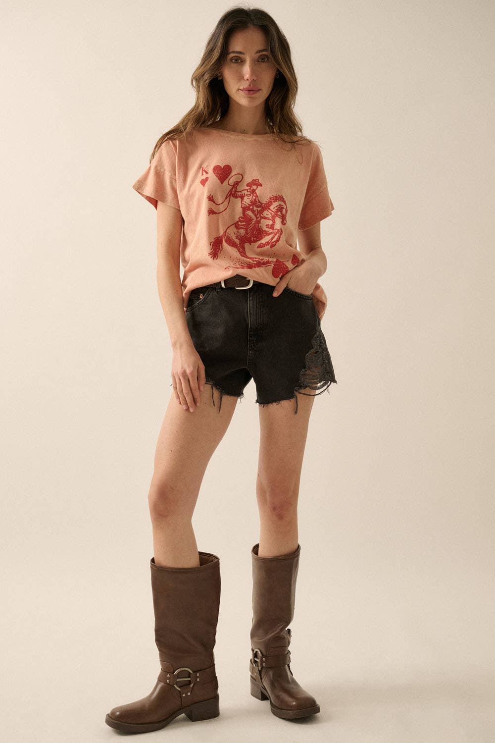 Cowboy King of Hearts Vintage Tee