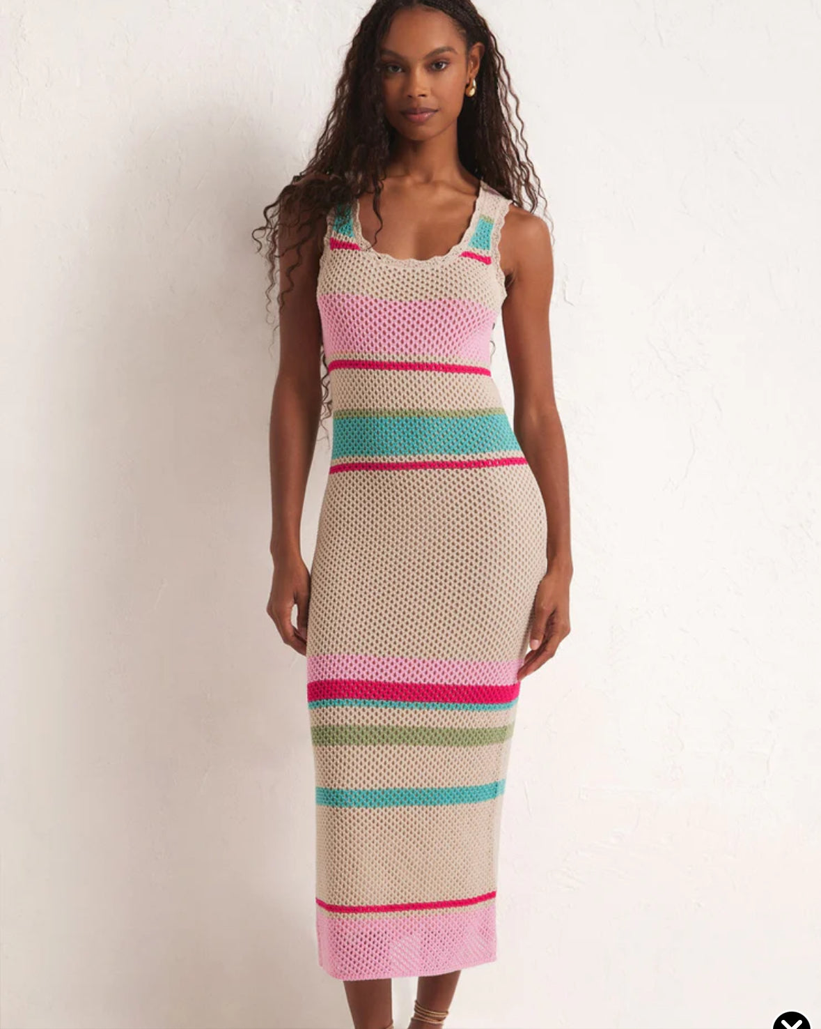 Ibiza Stripe Crochet Sweater Midi Dress camaraderie Ibiza Stripe Crochet Sweater Midi Dress camaraderie