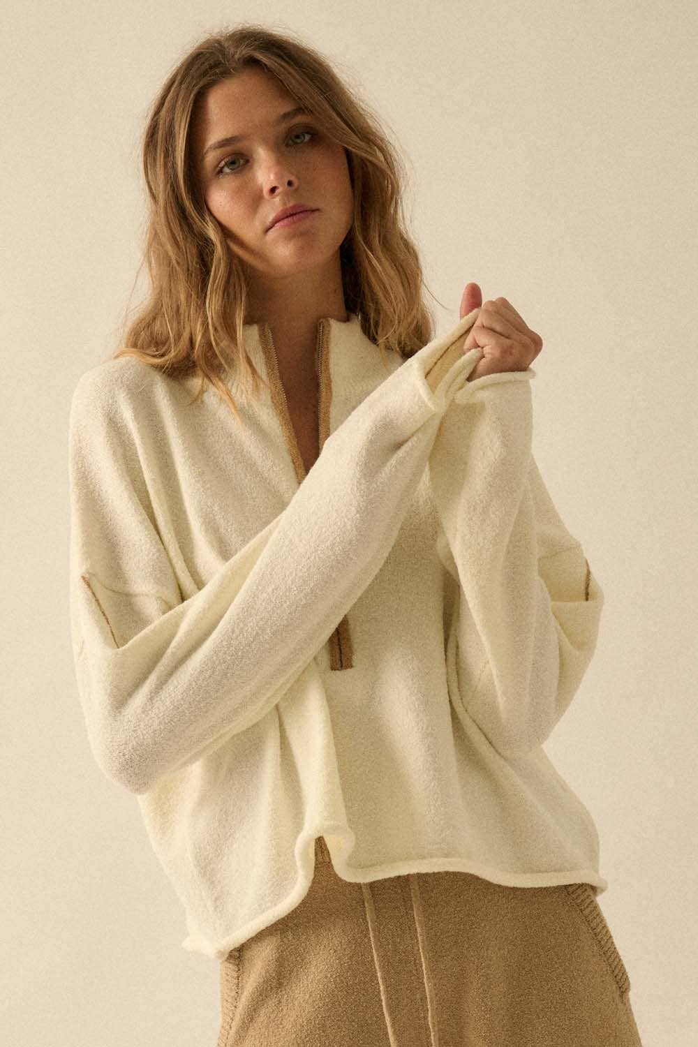 Textured Knit Half-Zip
