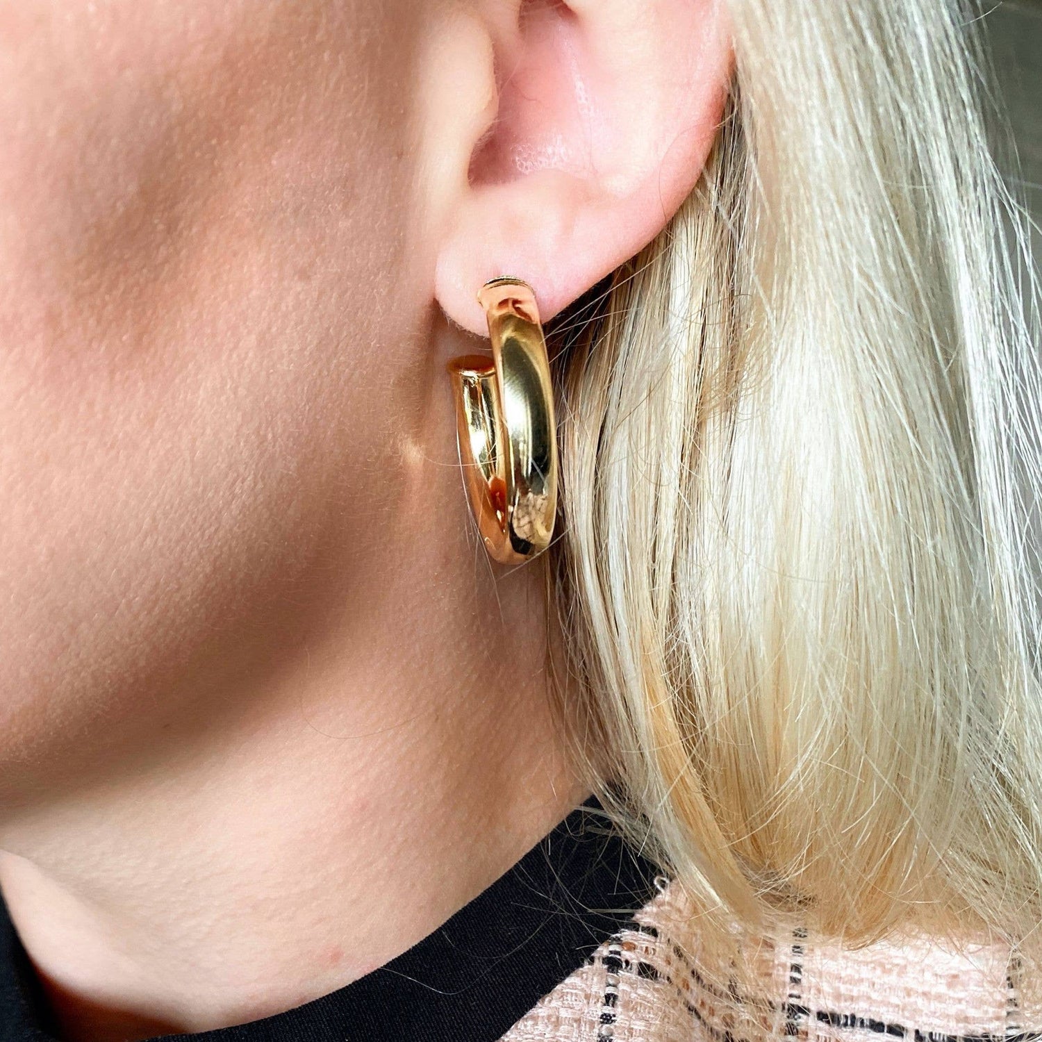 18k Gold Filled C Hoop: 25mm