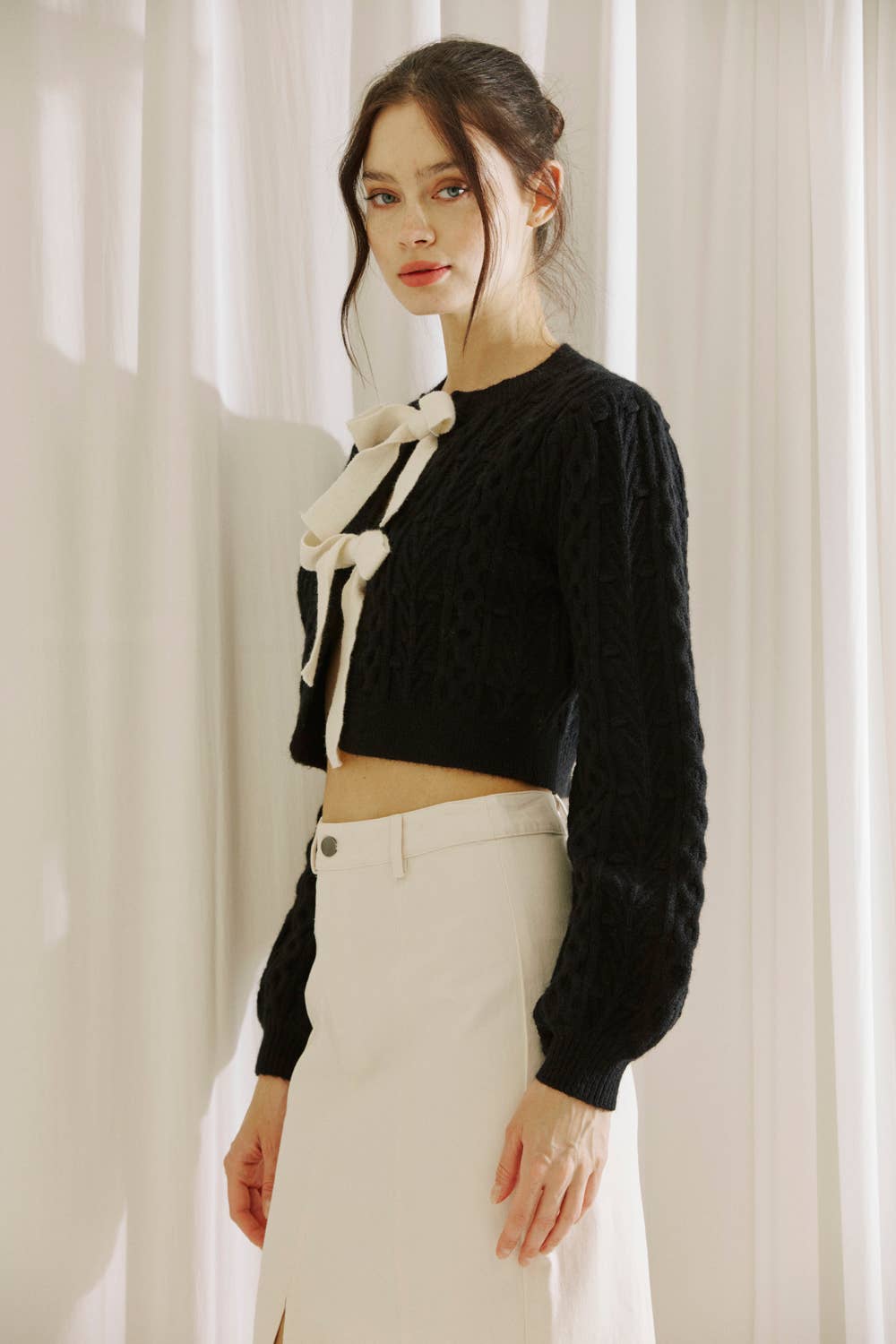 Take a Bow Cable Knit Cardi