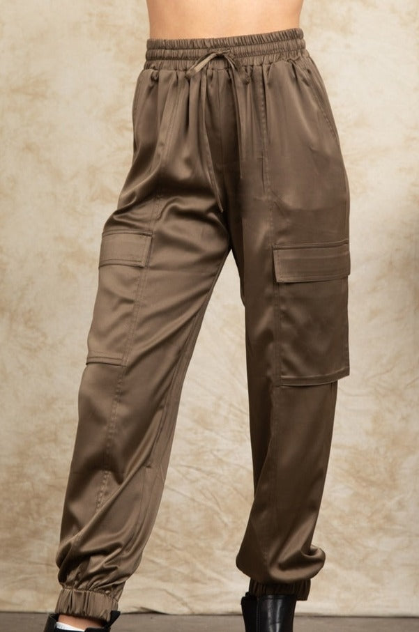 Satin Cargo Jogger