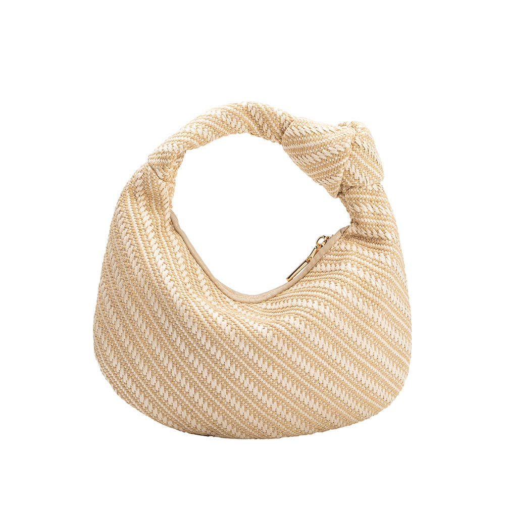Cher Natural Raffia Top Handle Bag