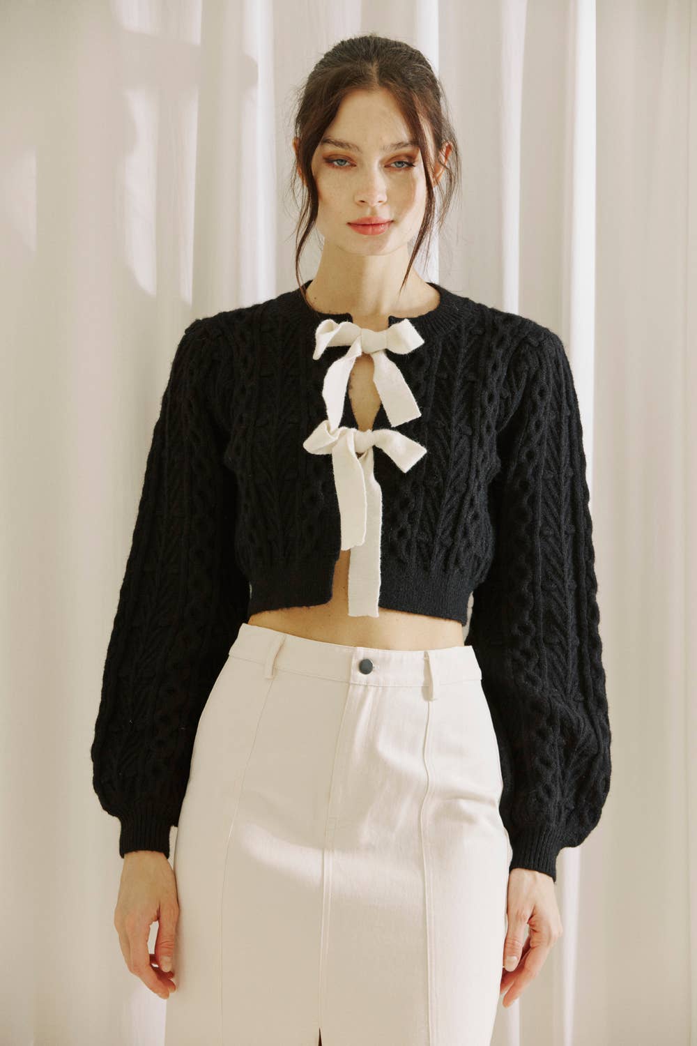 Take a Bow Cable Knit Cardi