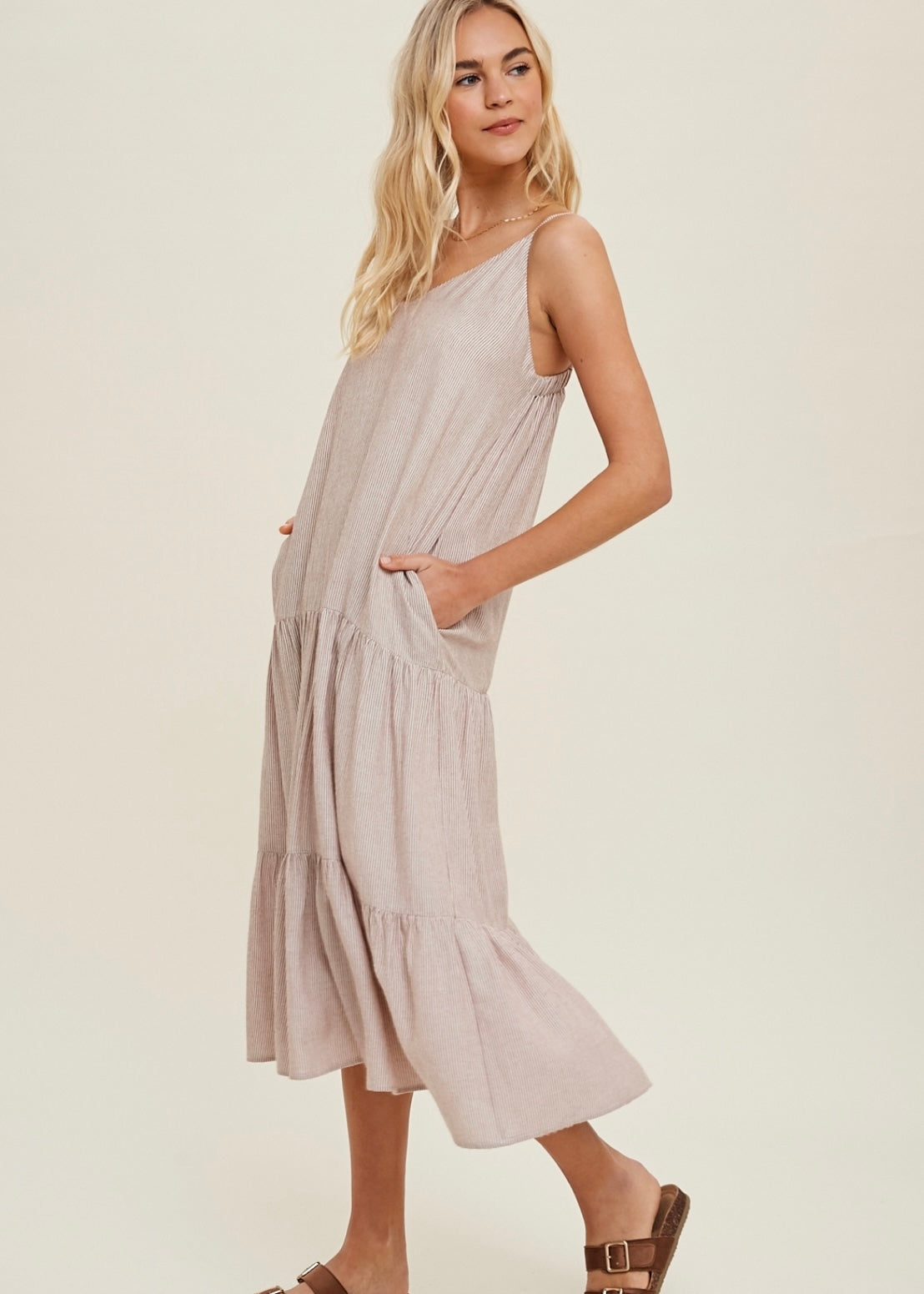 Scarlett Striped Midi Dress