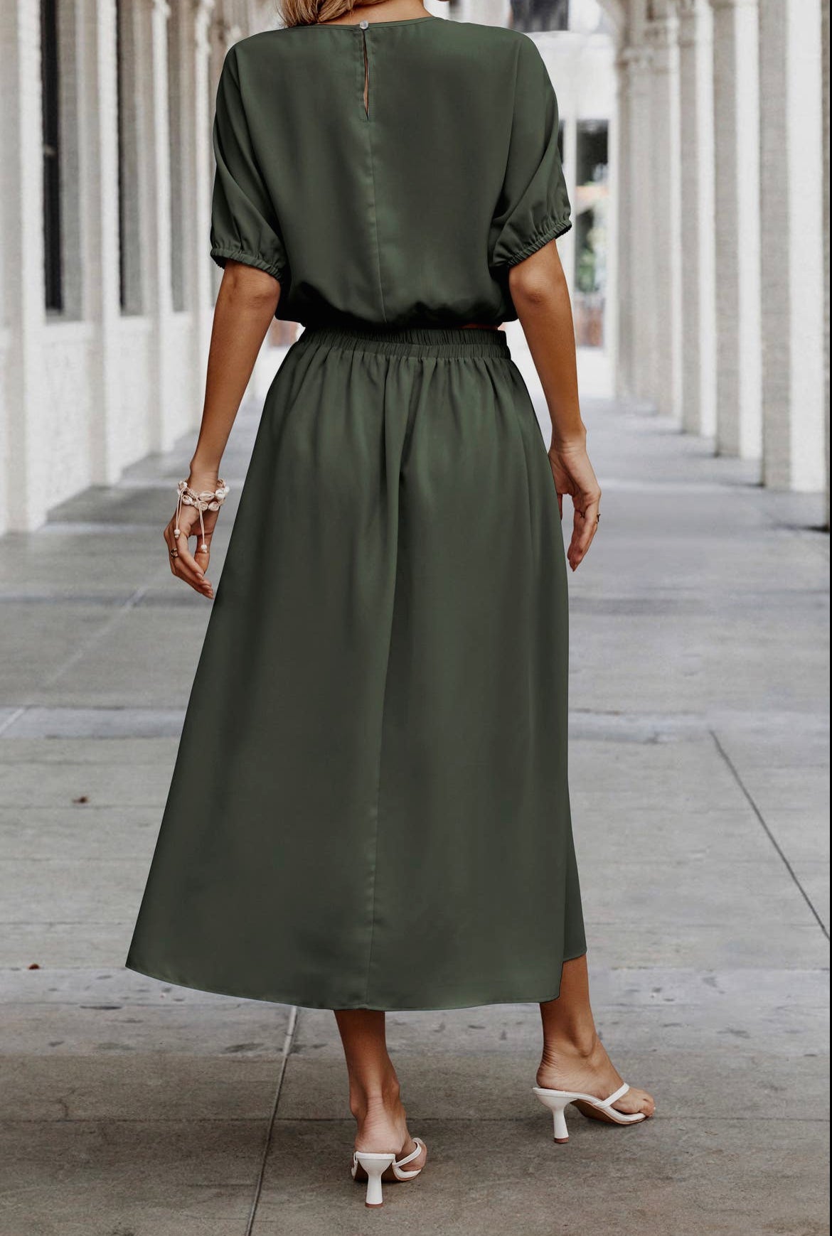 Evelyn Puff Sleeve Top in Olive
