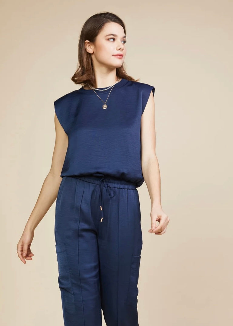 Milano Muscle Tank in Navy