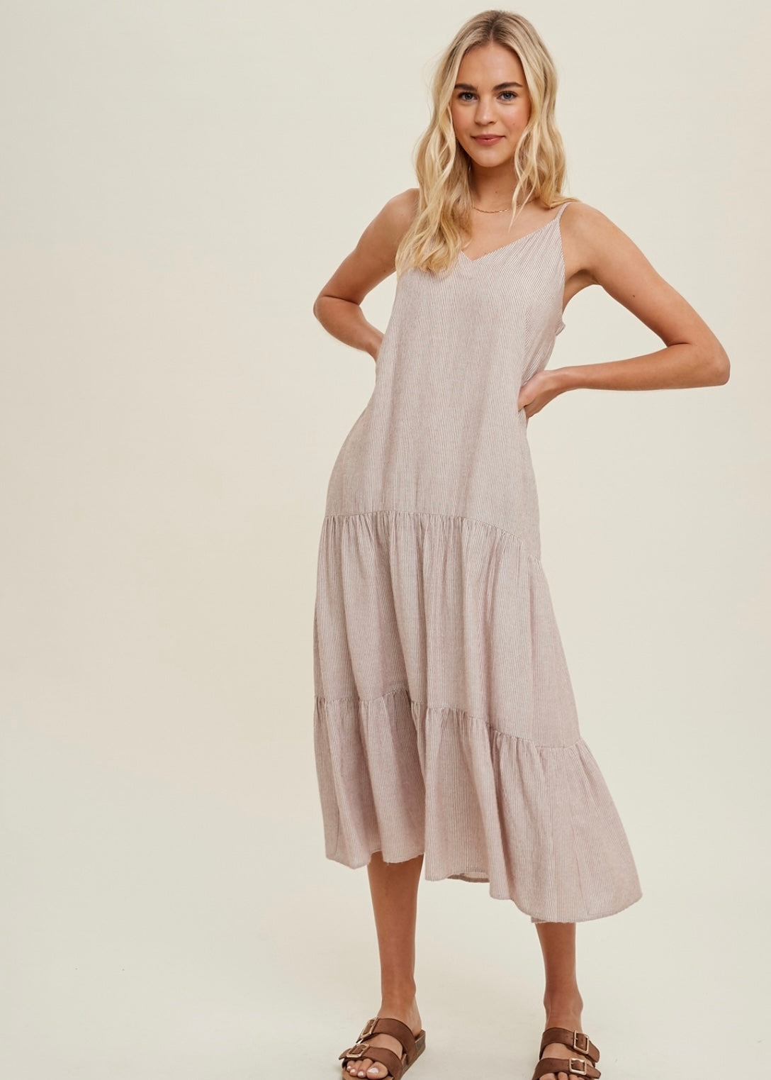 Scarlett Striped Midi Dress