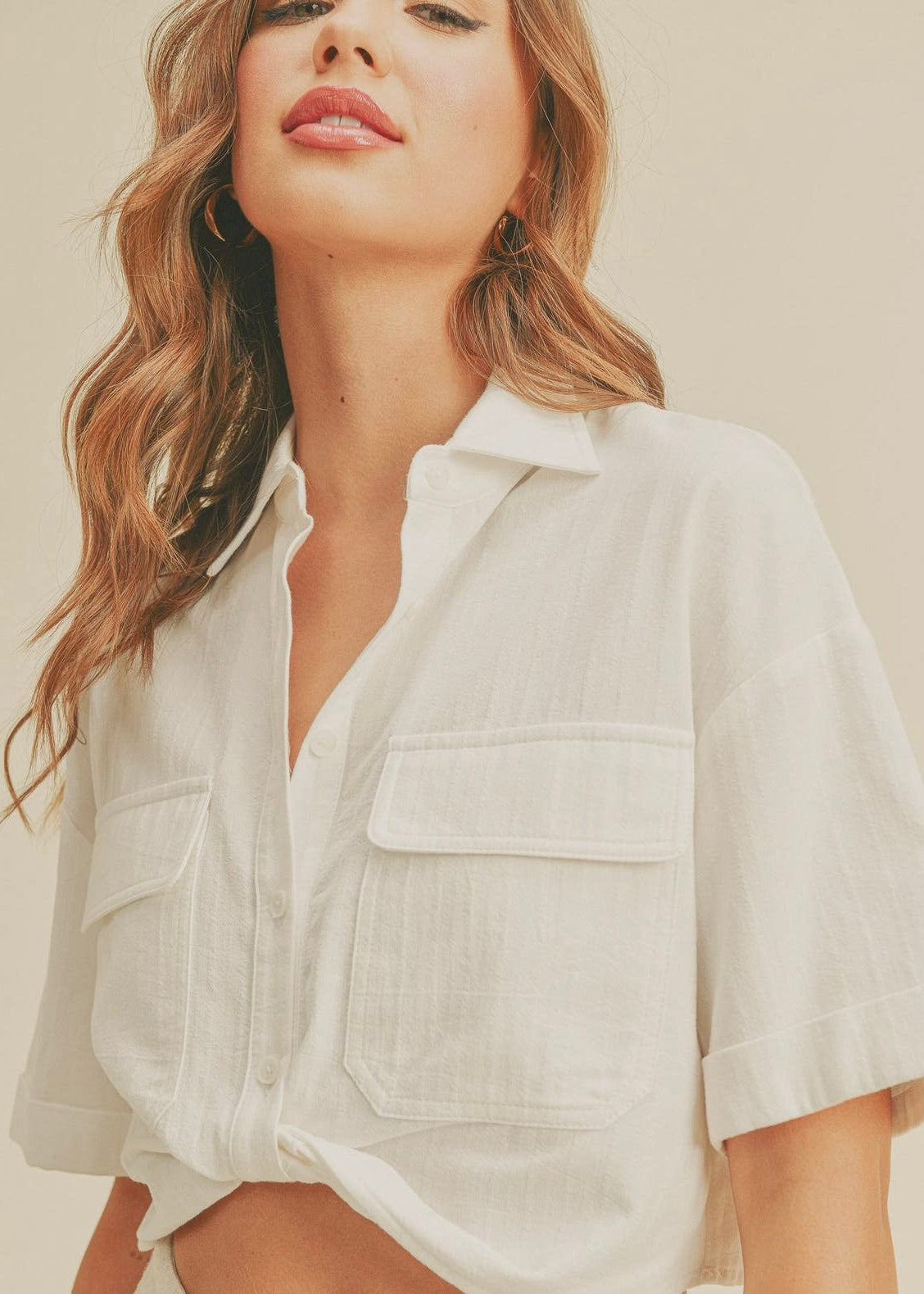 Bryn Boxy Crop Shirt