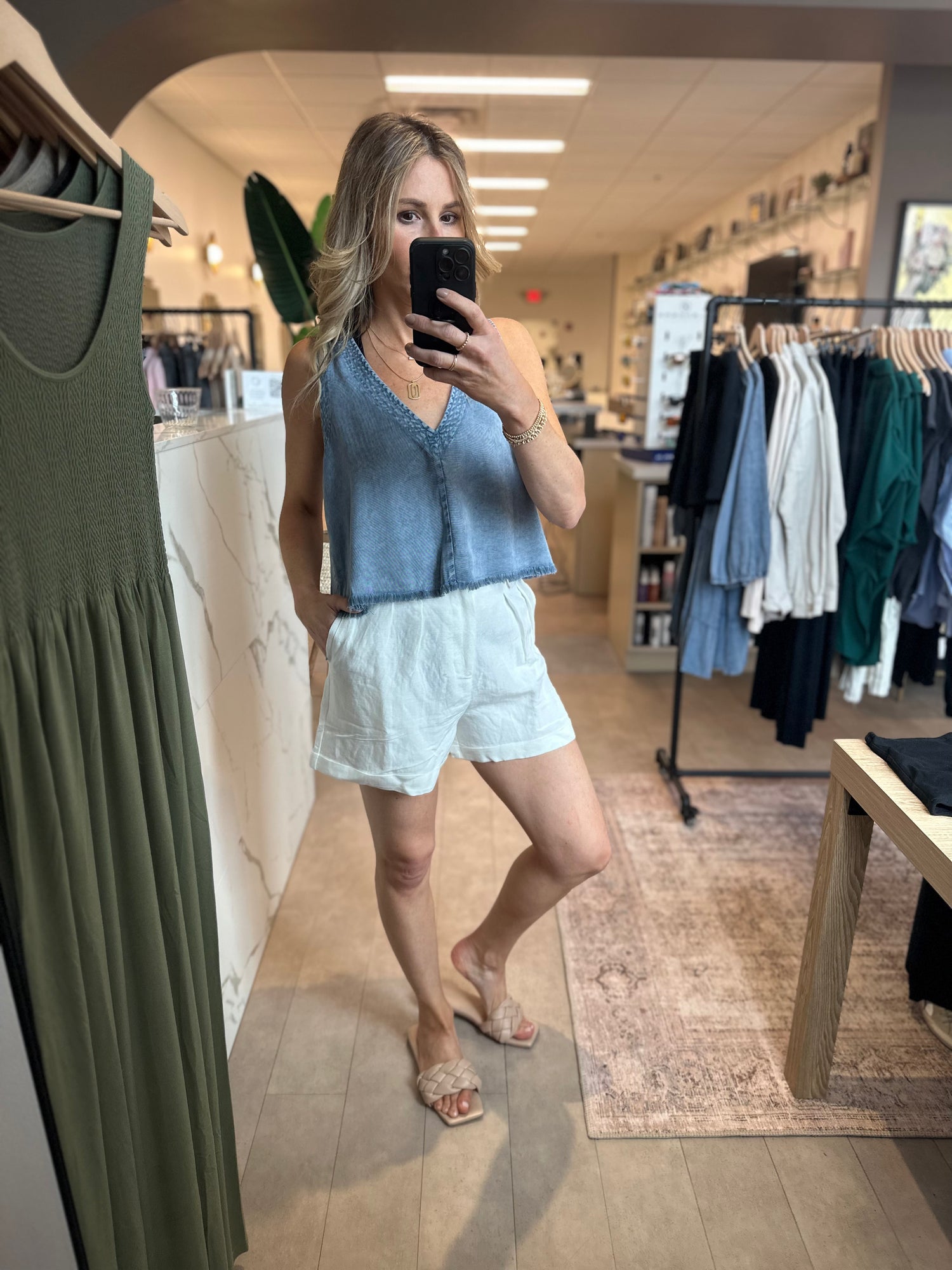 Helena Pleated Linen Shorts