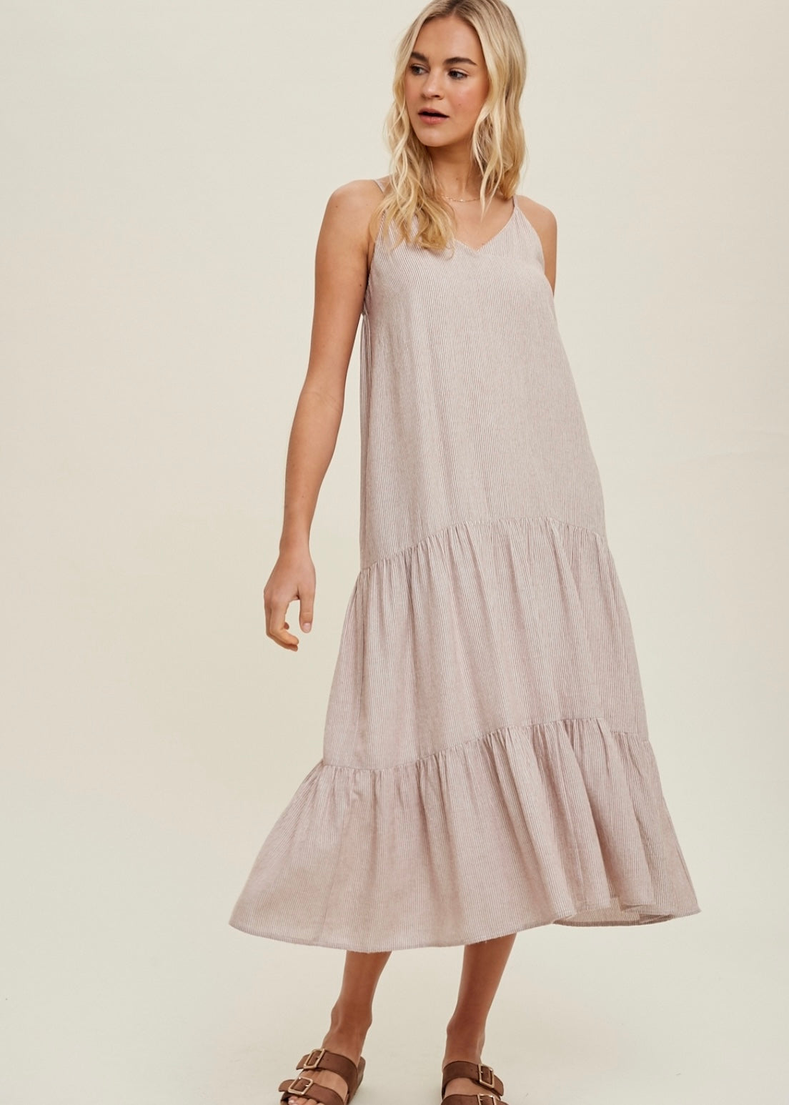 Scarlett Striped Midi Dress