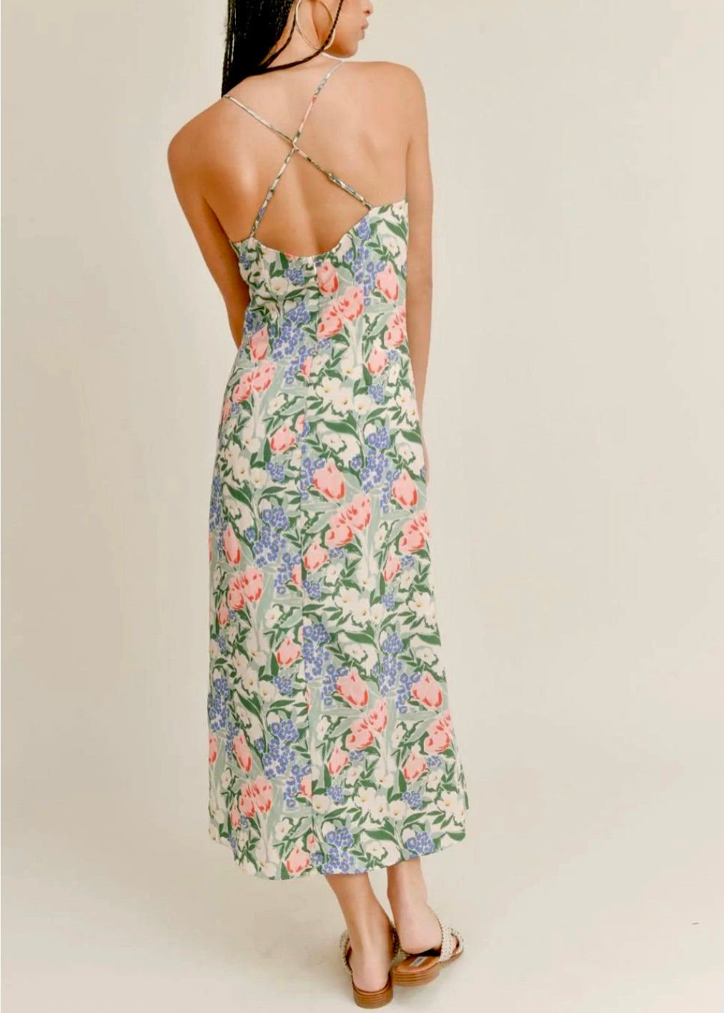 Rosie Twist Front Midi Dress