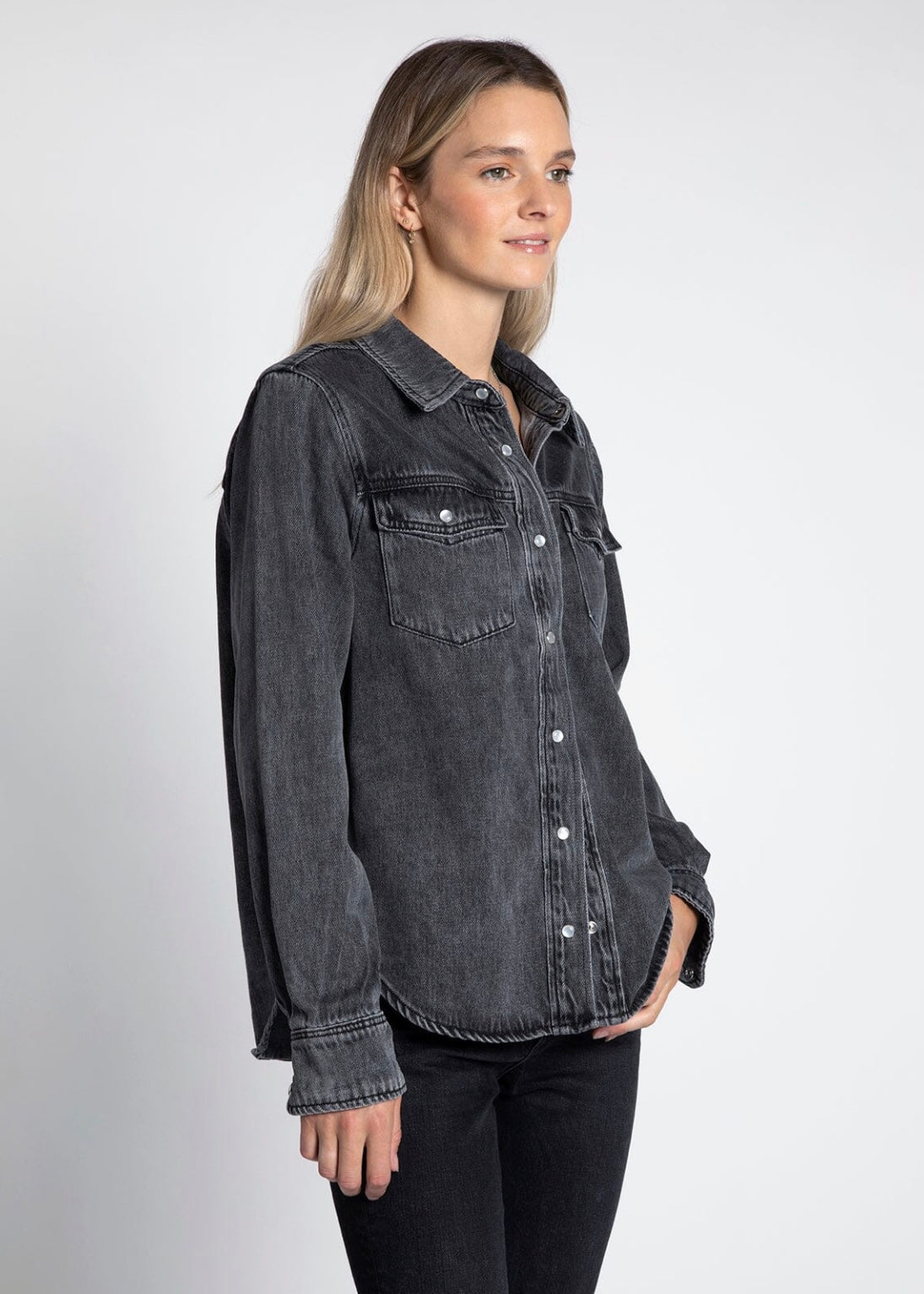 Pippin Button Down in Black Wash