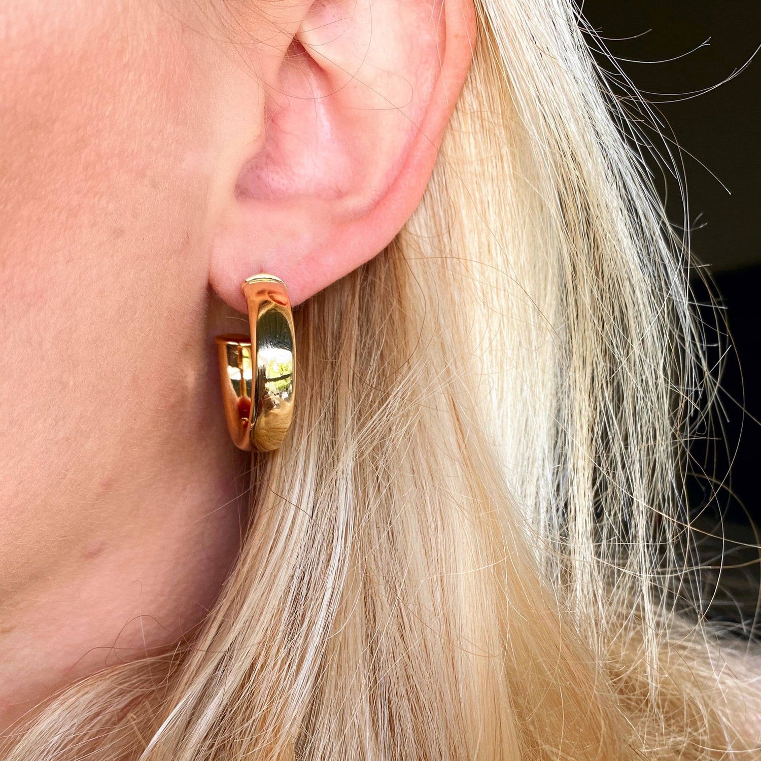 18k Gold Filled C Hoop: 25mm