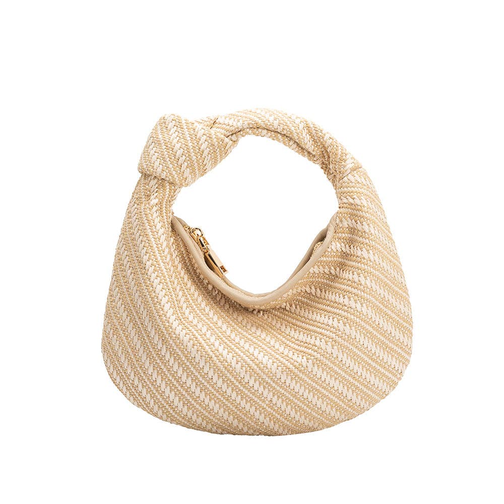 Cher Natural Raffia Top Handle Bag