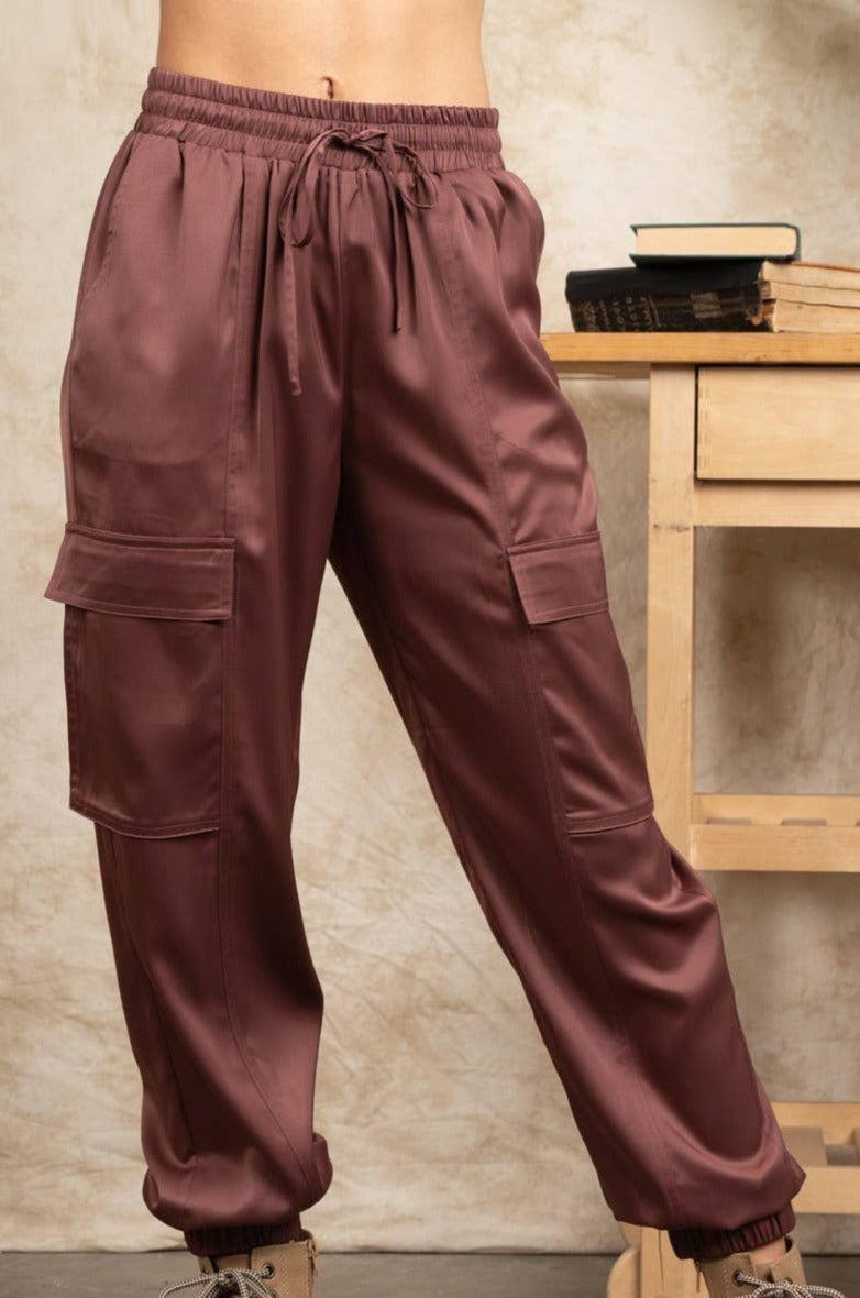 Satin Cargo Jogger