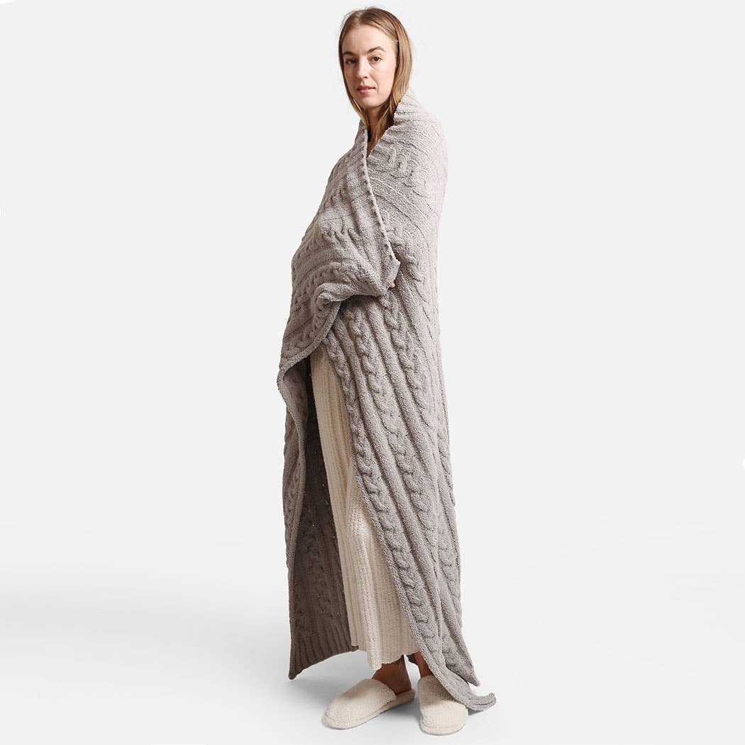 Braided Cable Knit Luxury Soft Throw