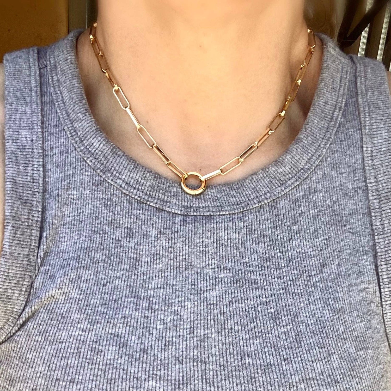 18k Gold Filled Paperclip Chain Necklace