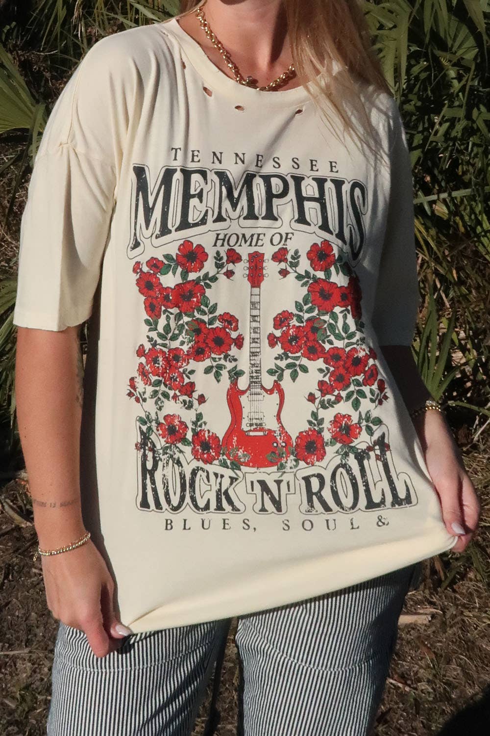 Home Of Rock 'N' Roll Vintage-Wash Graphic Tee