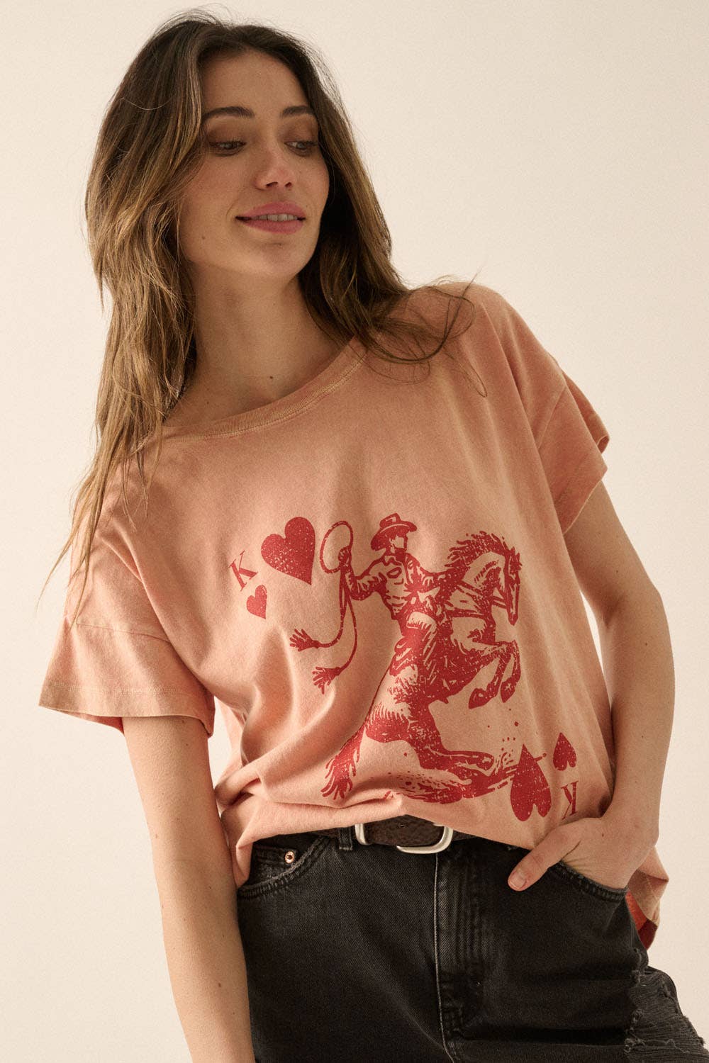 Cowboy King of Hearts Vintage Tee