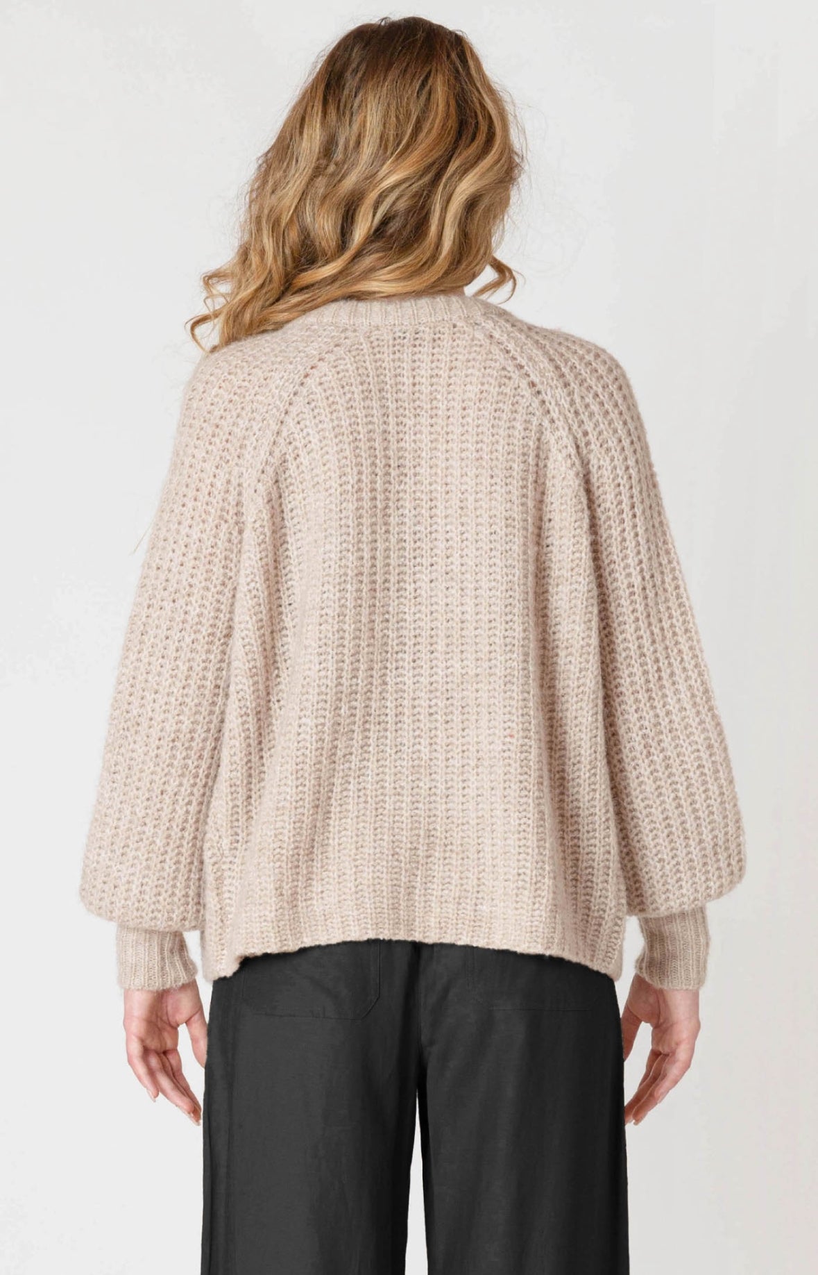 Crew Neck Textured Cardi
