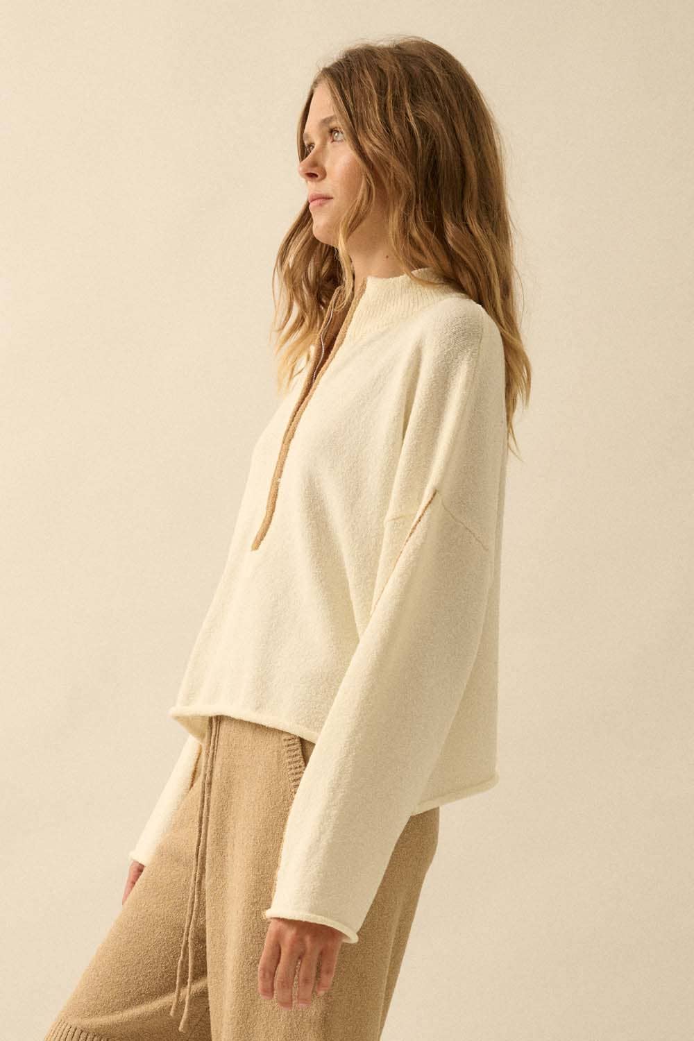 Textured Knit Half-Zip