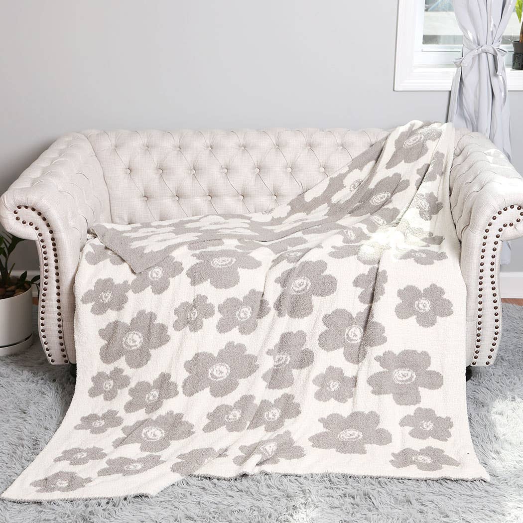Daisy Flower Pattern Luxury Soft Throw Blanket