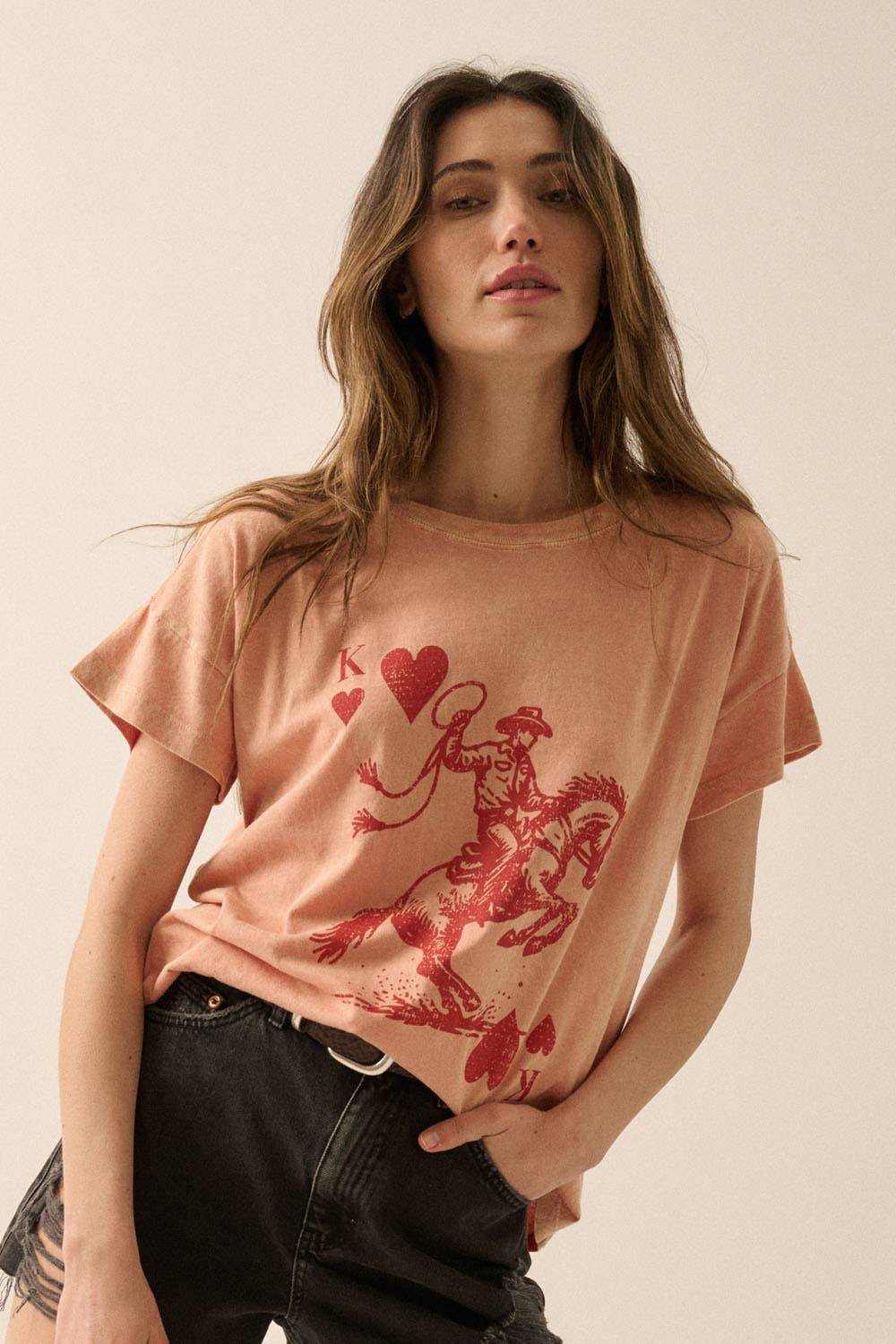Cowboy King of Hearts Vintage Tee