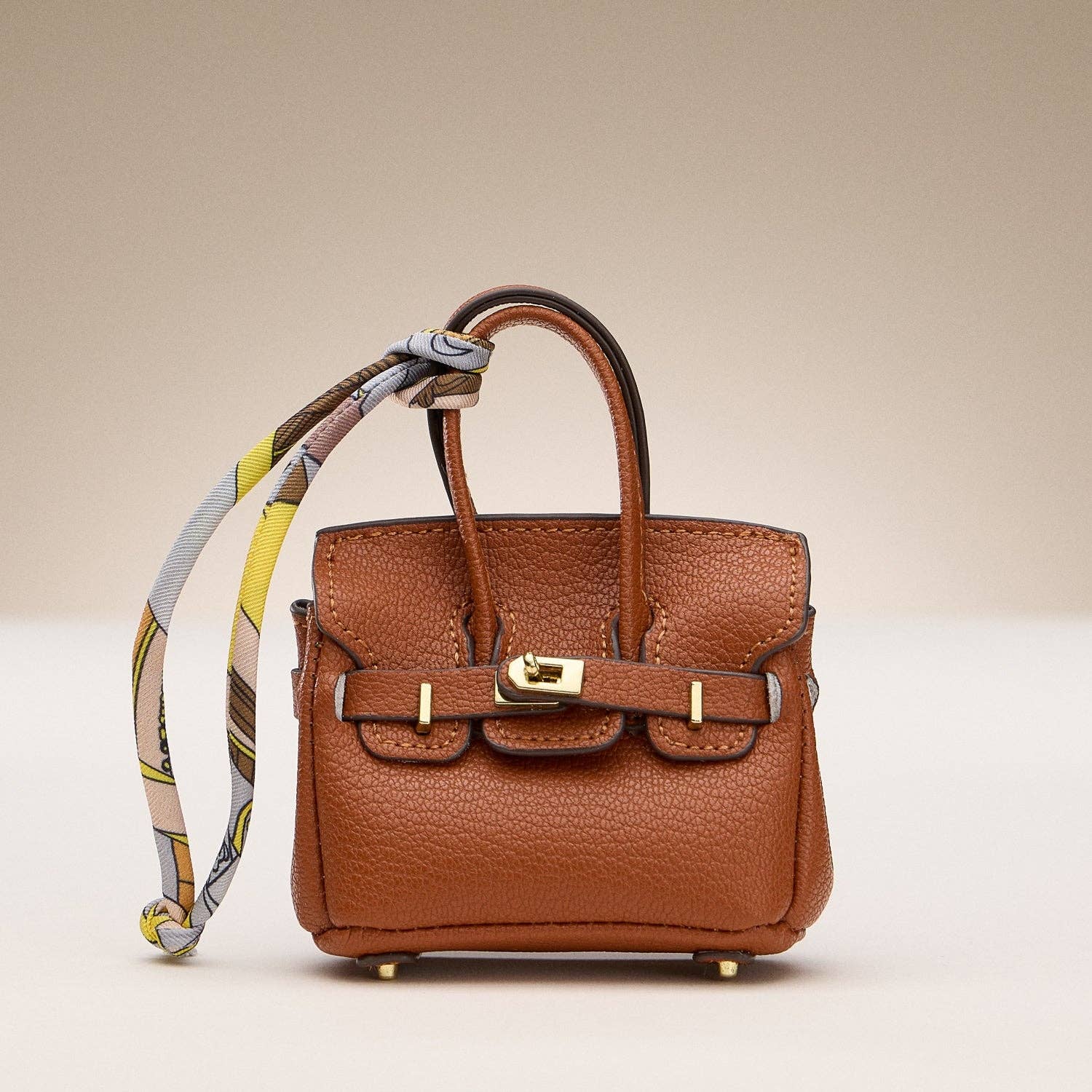 Mini Faux Leather Bag Charm