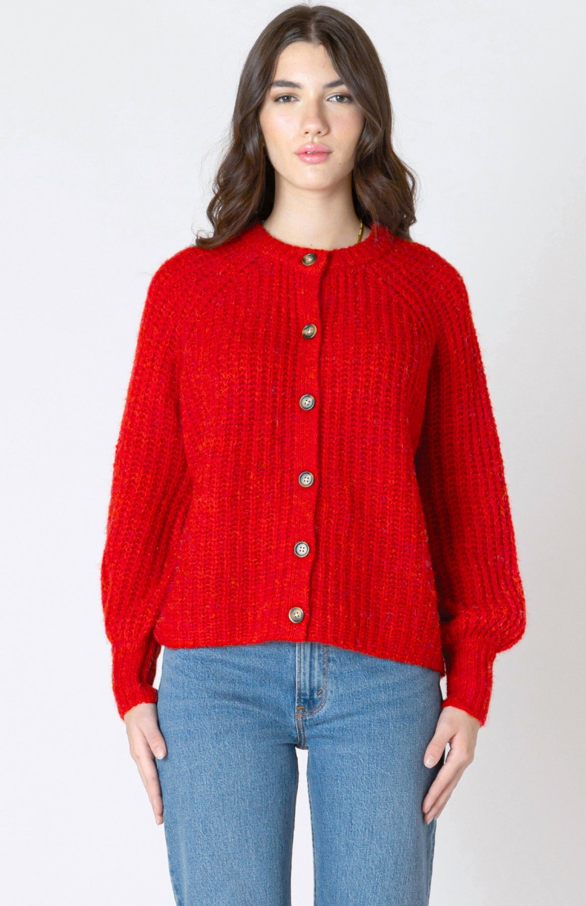 Crew Neck Textured Cardi