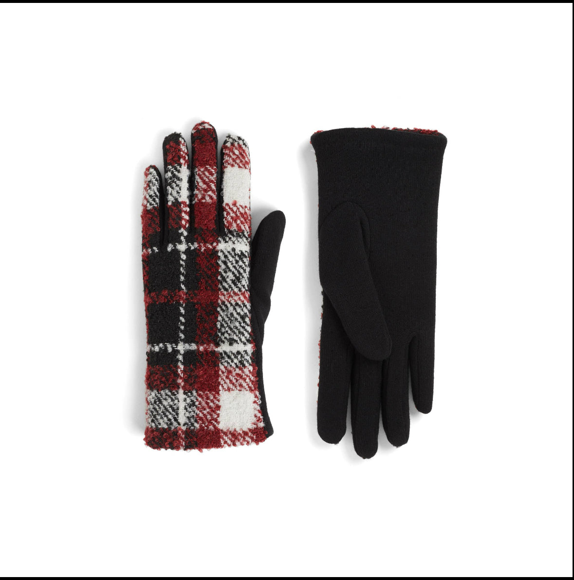 Plaid Touchscreen Gloves