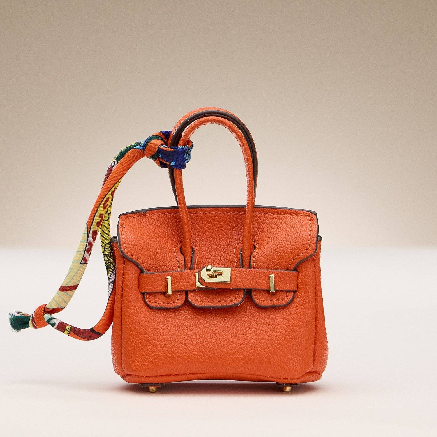 Mini Faux Leather Bag Charm