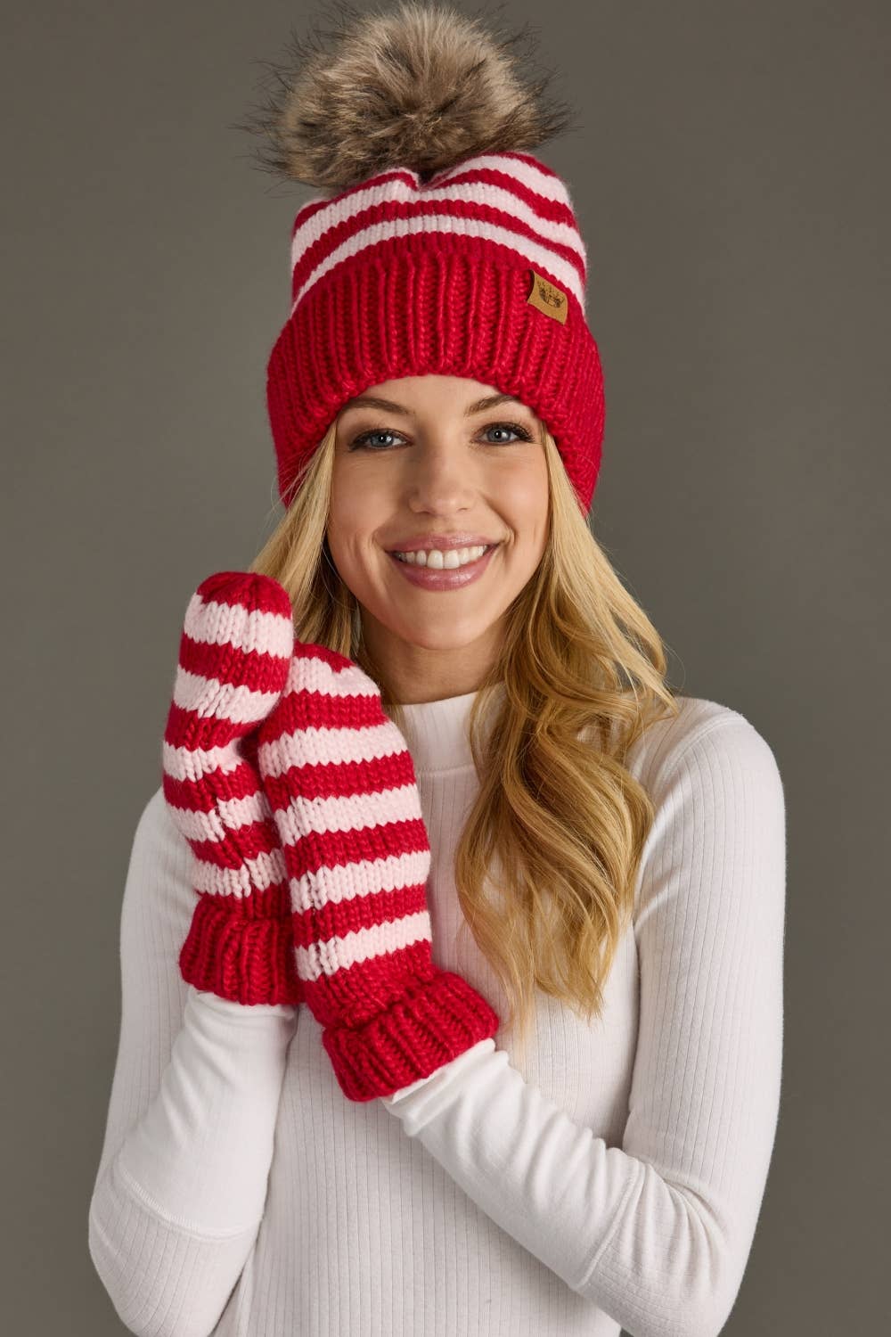 Striped Pom Hat