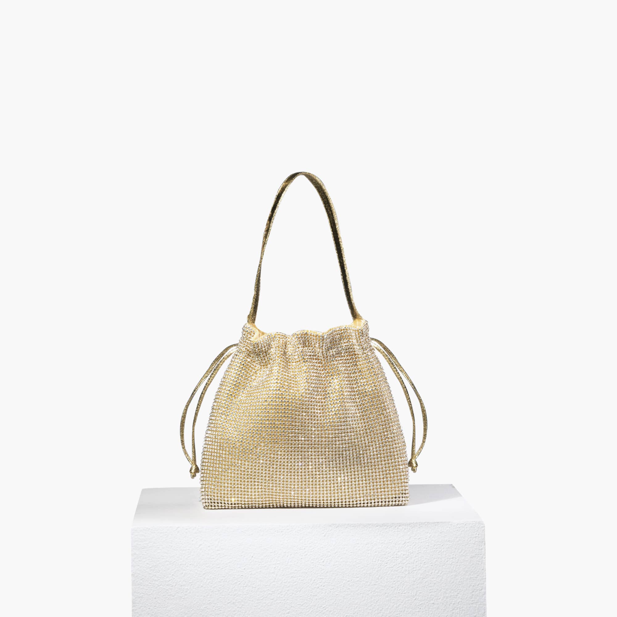 Drawstring pouch evening bag deals