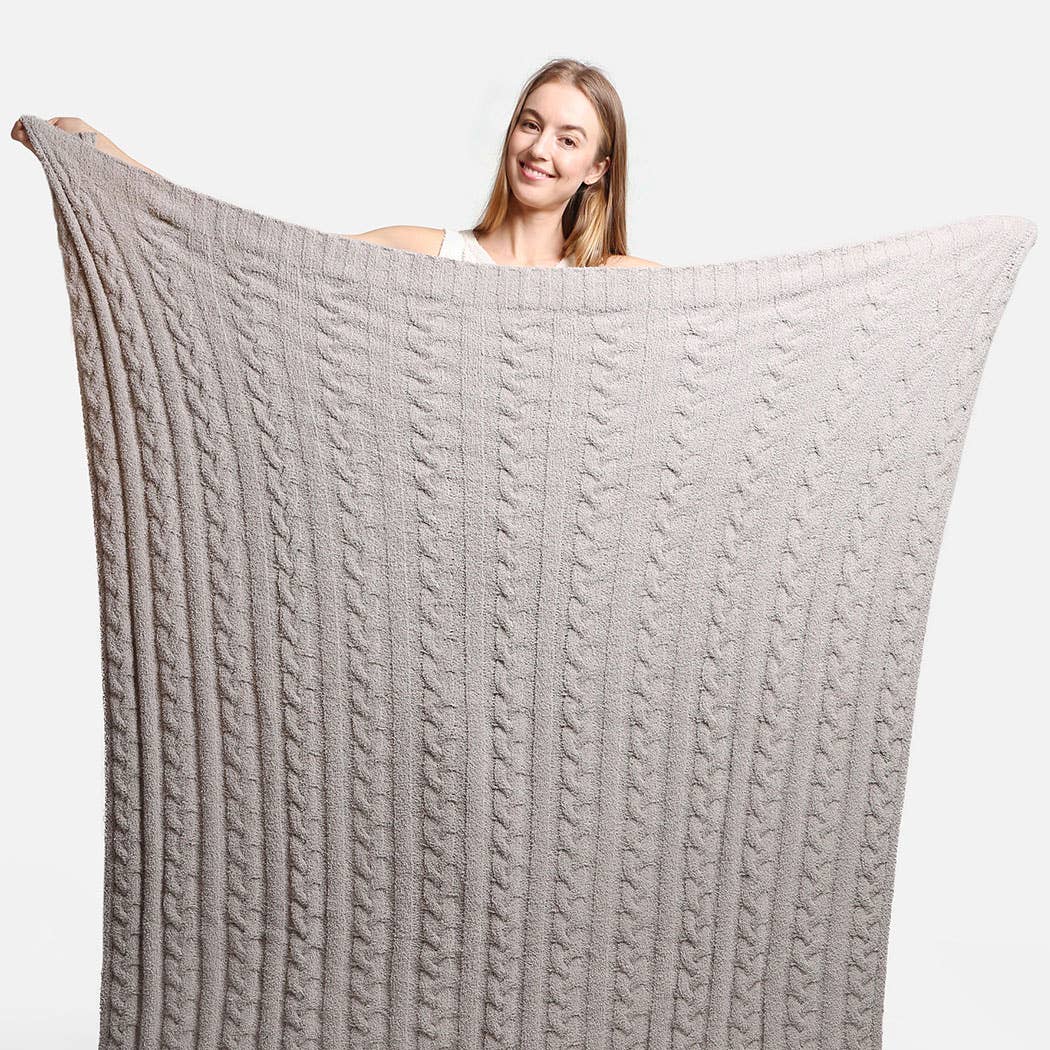 Braided Cable Knit Luxury Soft Throw