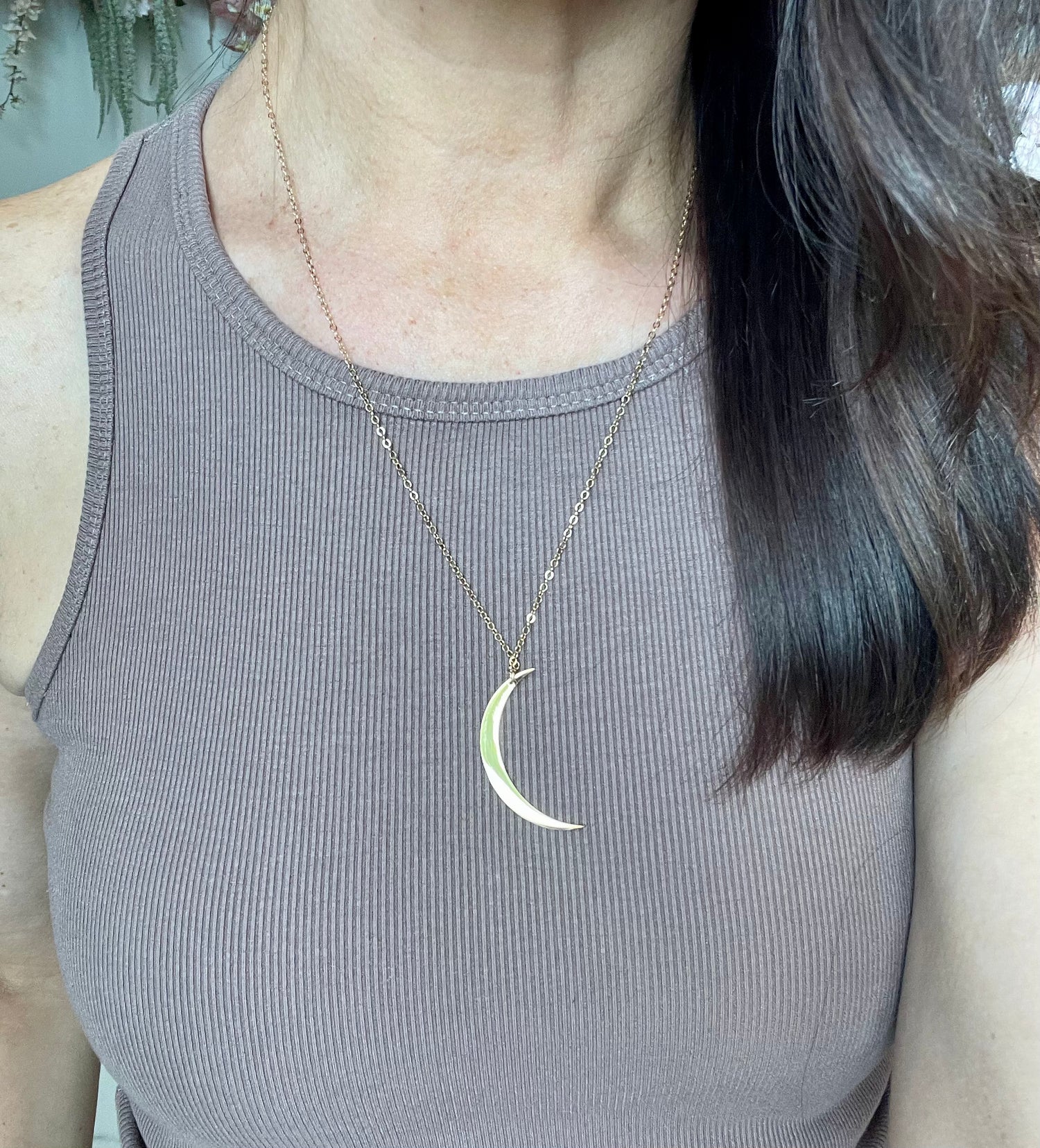 Quarter Moon Gold Necklace